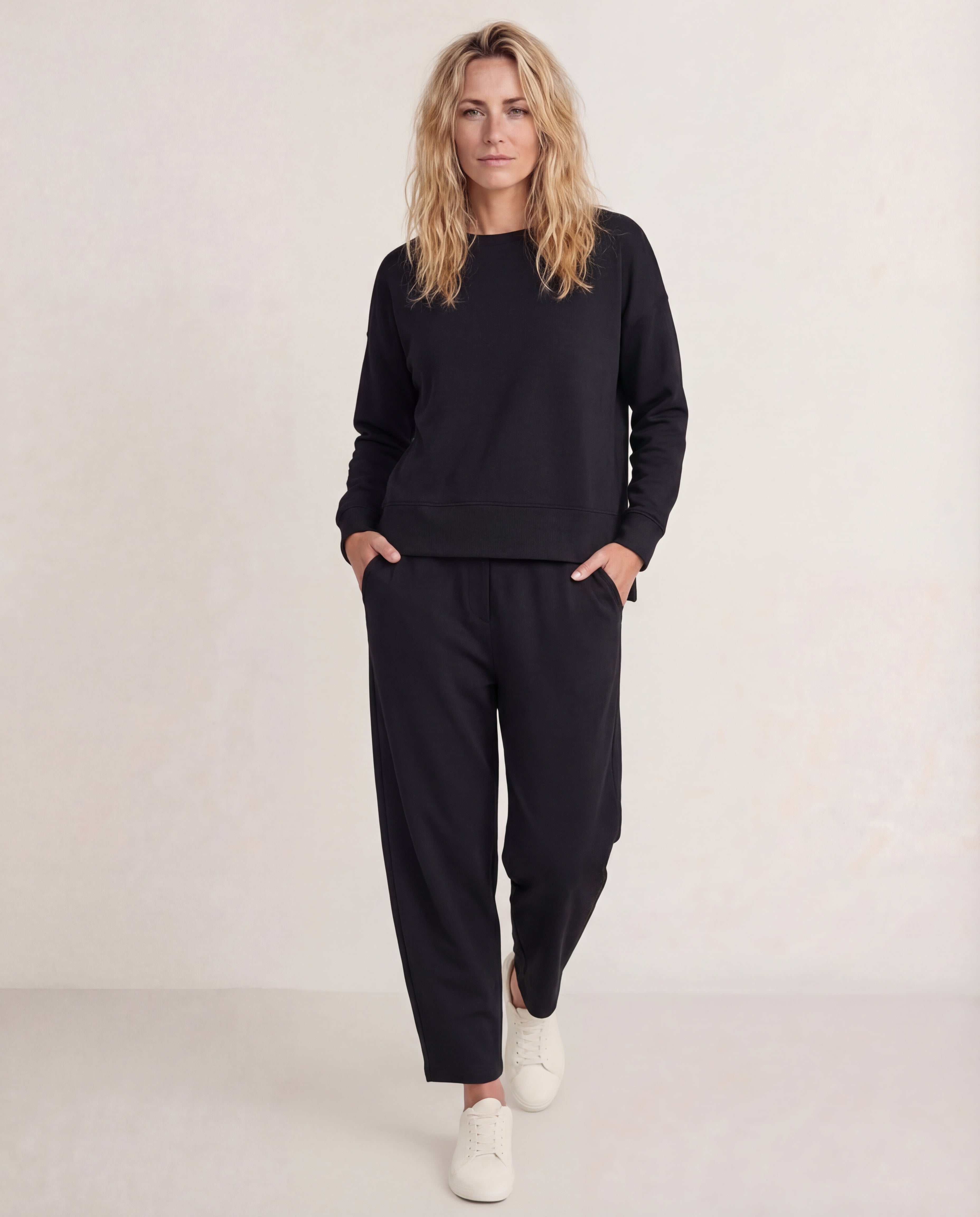 Women's Cotton Elastane Lounge Set Casual Jersey Elastic Waist Comfortable