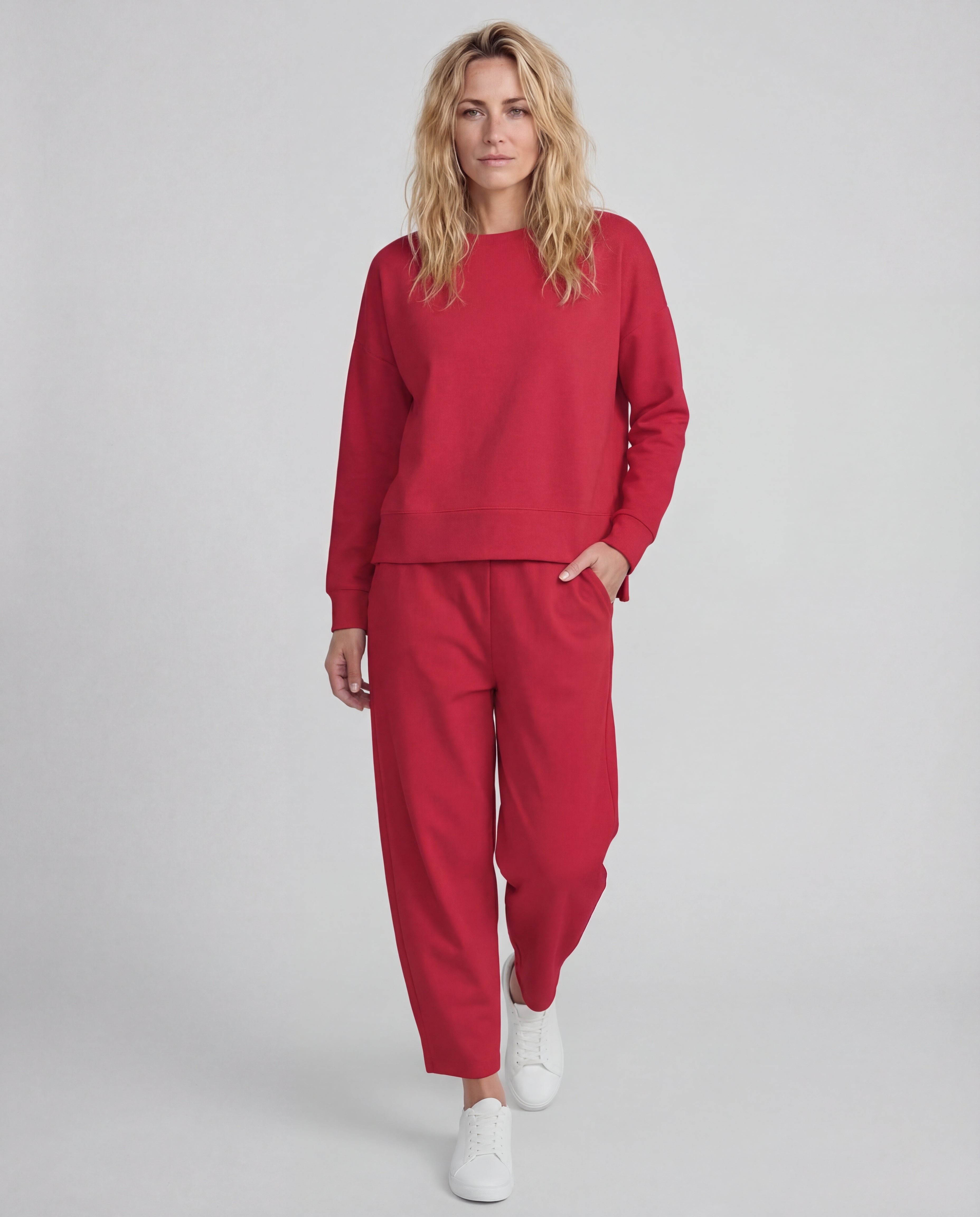 Women's Cotton Elastane Lounge Set Casual Jersey Elastic Waist Comfortable