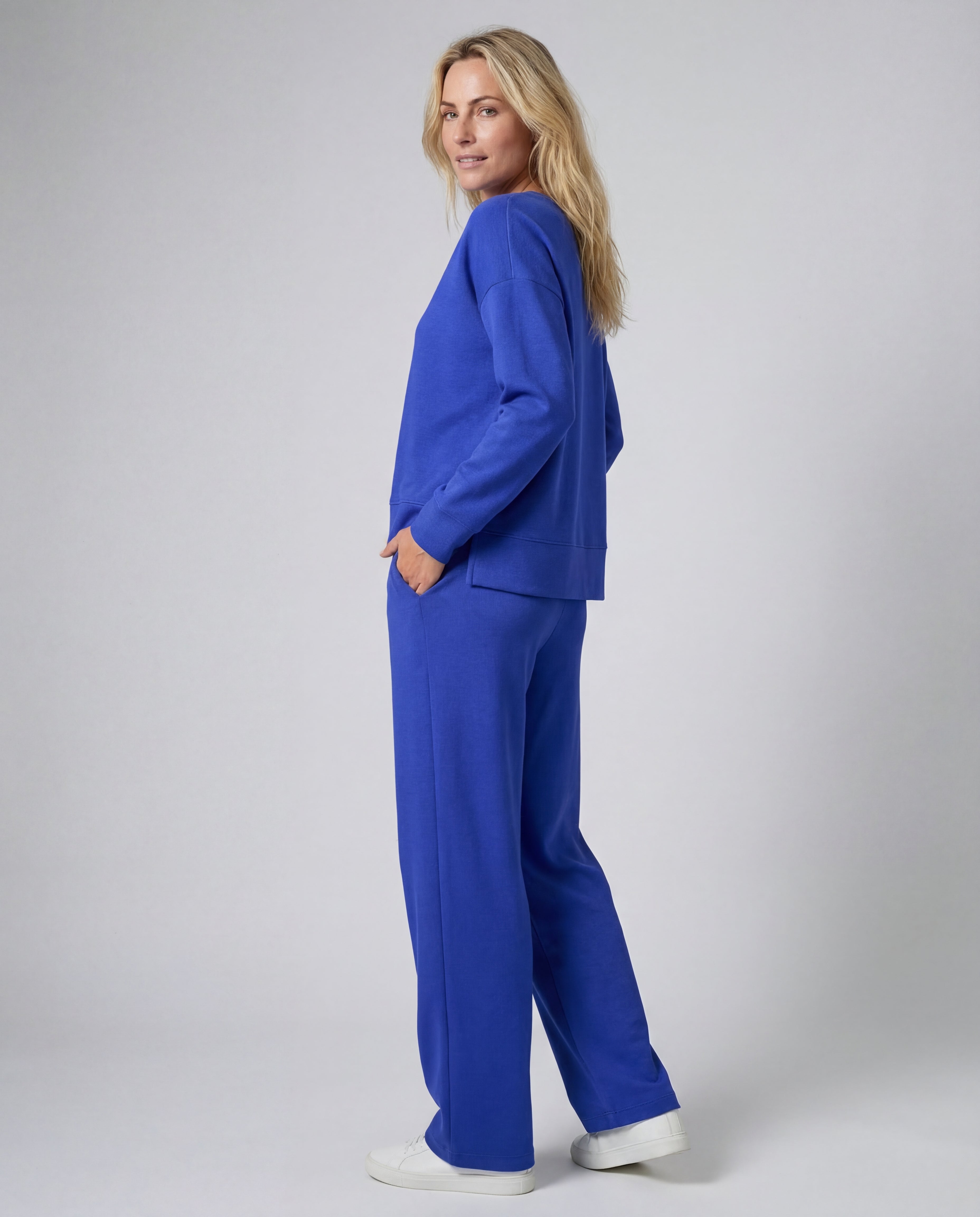 Women's Cotton Elastane Lounge Set Casual Jersey Elastic Waist Comfortable