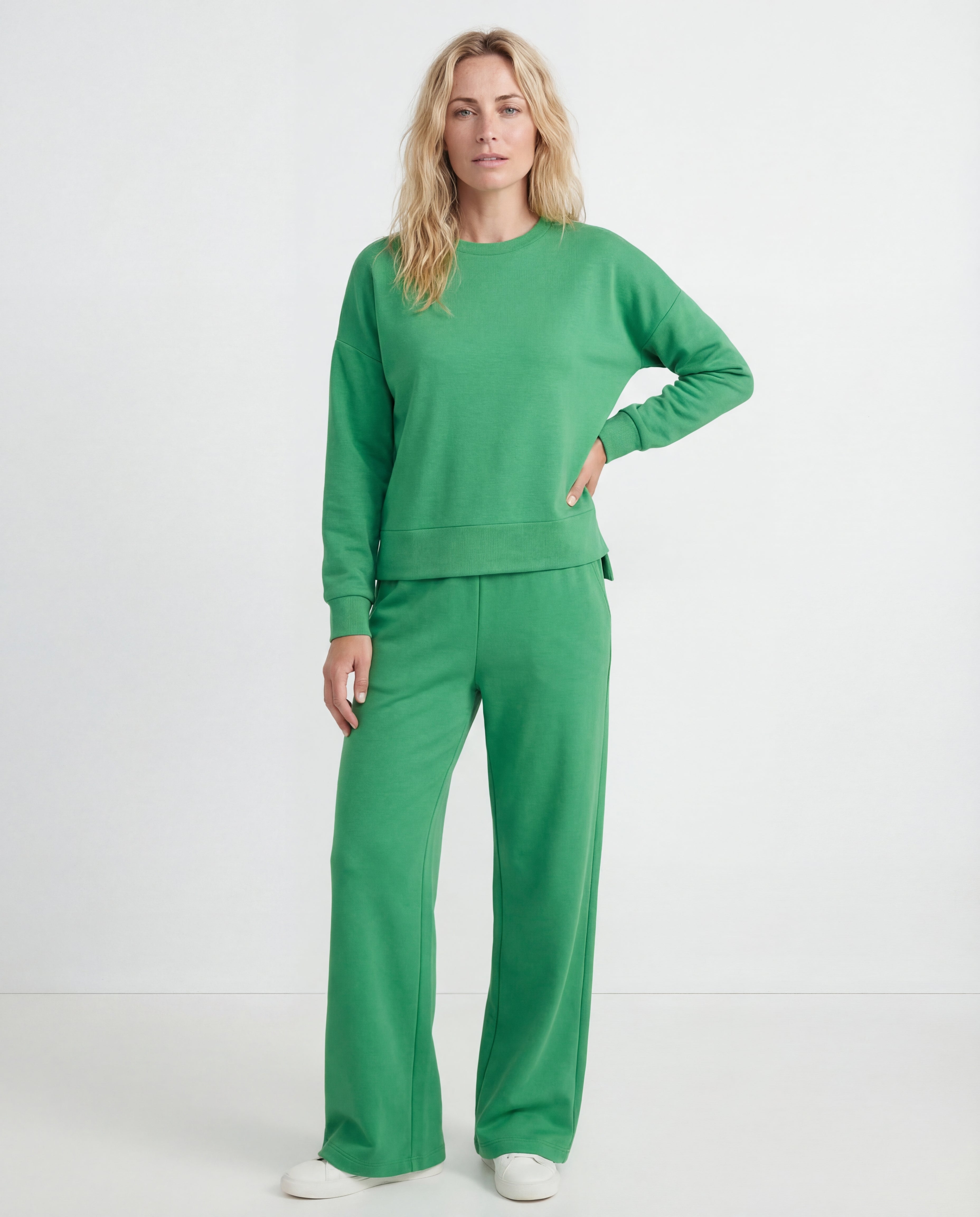 Women's Cotton Elastane Lounge Set Casual Jersey Elastic Waist Comfortable