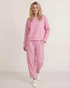 Women's Cotton Elastane Lounge Set Casual Jersey Elastic Waist Comfortable