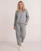 Women's Cotton Elastane Lounge Set Casual Jersey Elastic Waist Comfortable