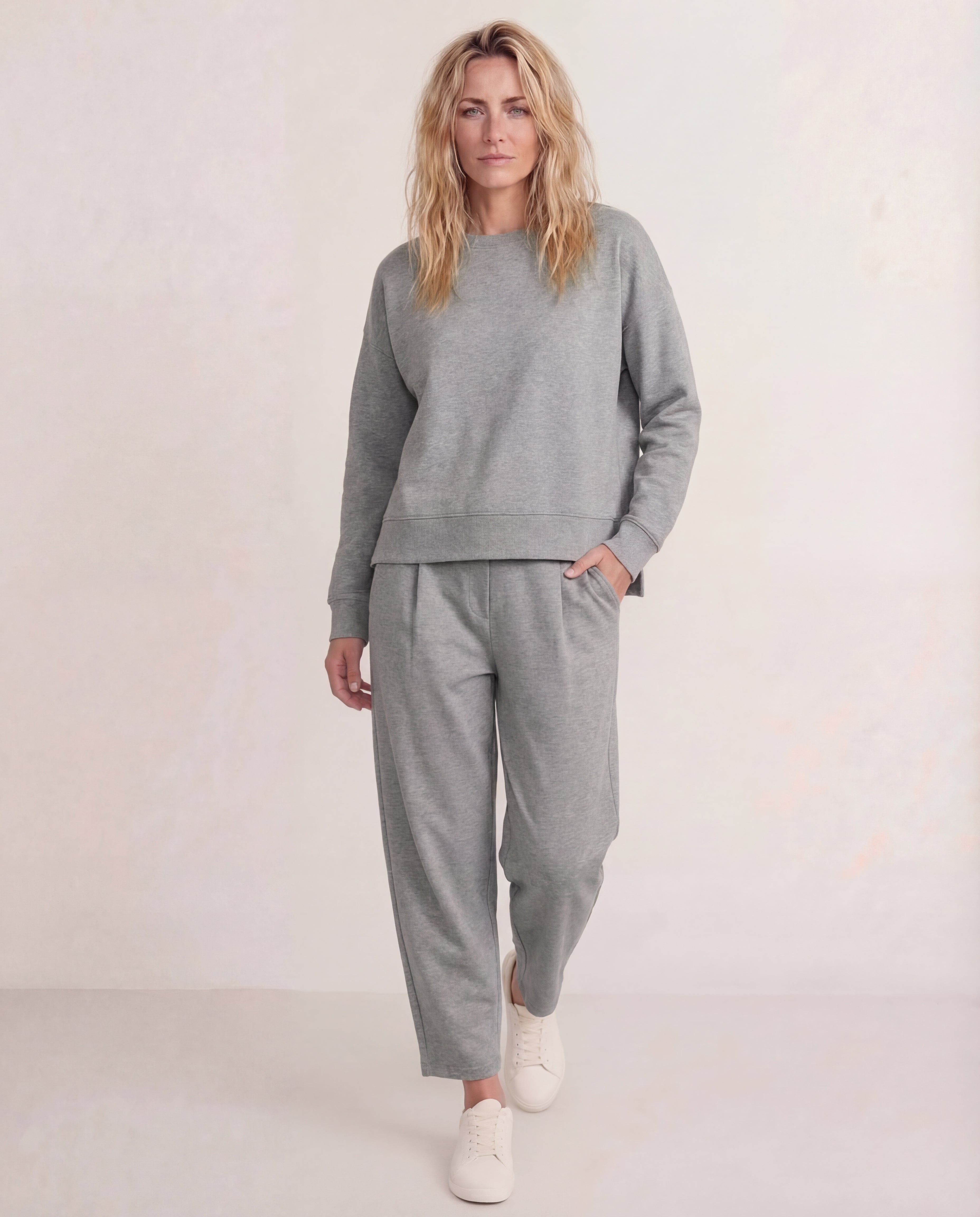 Women's Cotton Elastane Lounge Set Casual Jersey Elastic Waist Comfortable