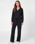 Women's Cotton Tracksuit Polo Collar Wide-Leg Drawstring Relaxed Fit