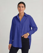 Women's Oversized Cotton Shirt Classic Collar Relaxed Fit Everyday