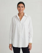 Women's Oversized Cotton Shirt Classic Collar Relaxed Fit Everyday
