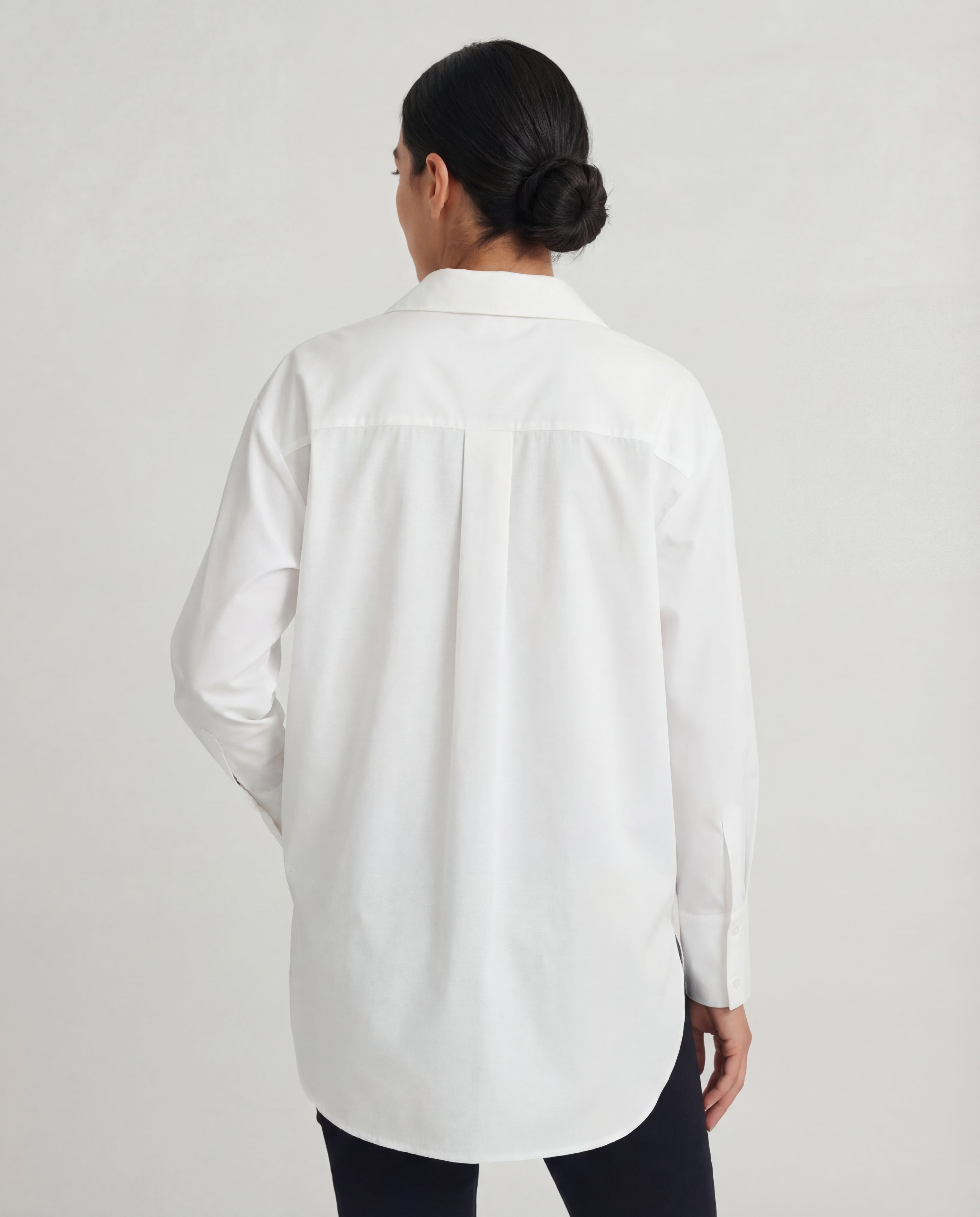Women's Oversized Cotton Shirt Classic Collar Relaxed Fit Everyday