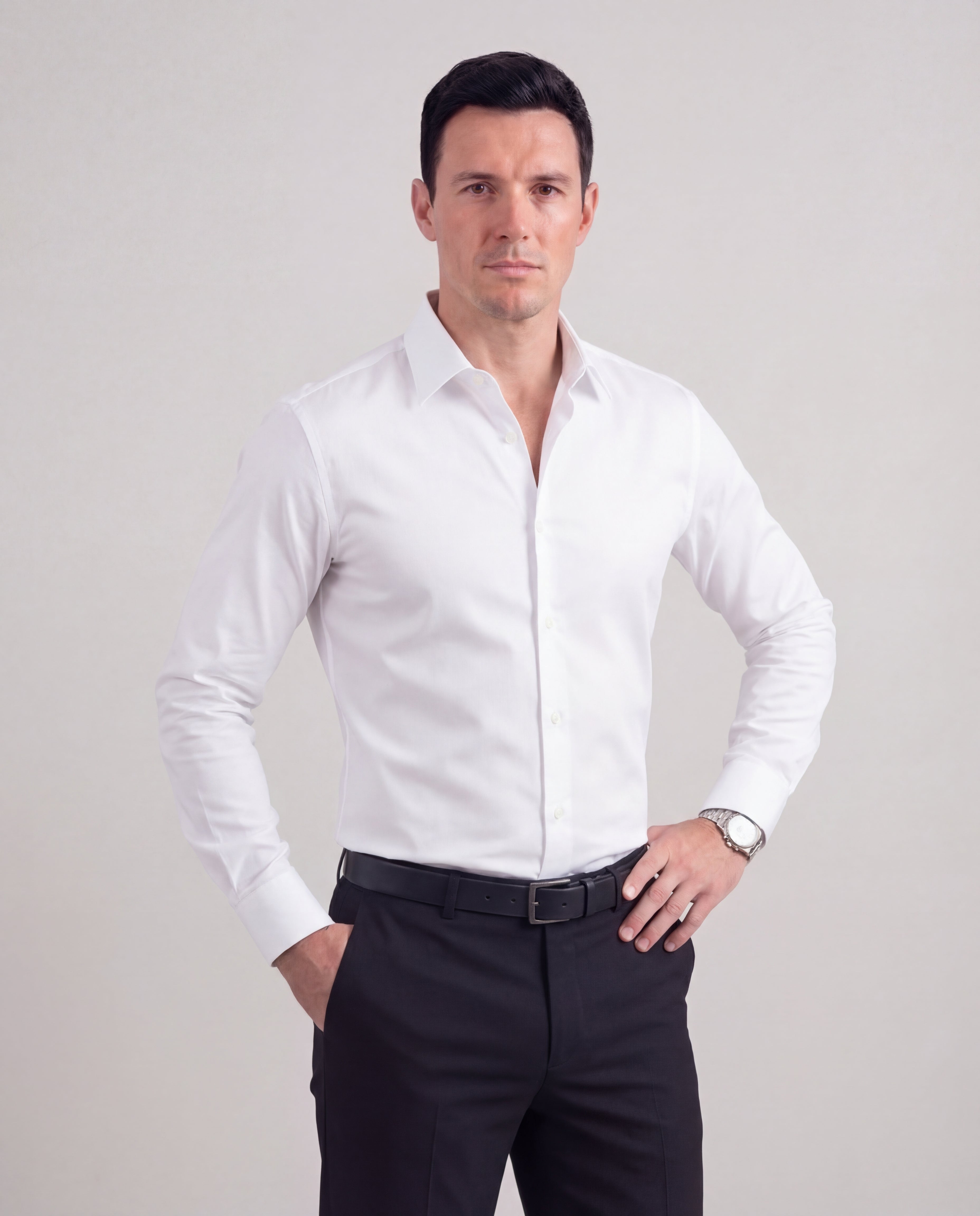 Men's Shirt Notched Collar Button Placket Regular Fit Versatile