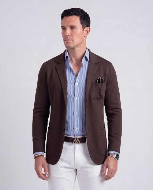 Men's Cotton Blazer Regular Fit Elegant Timeless Classic Jacket
