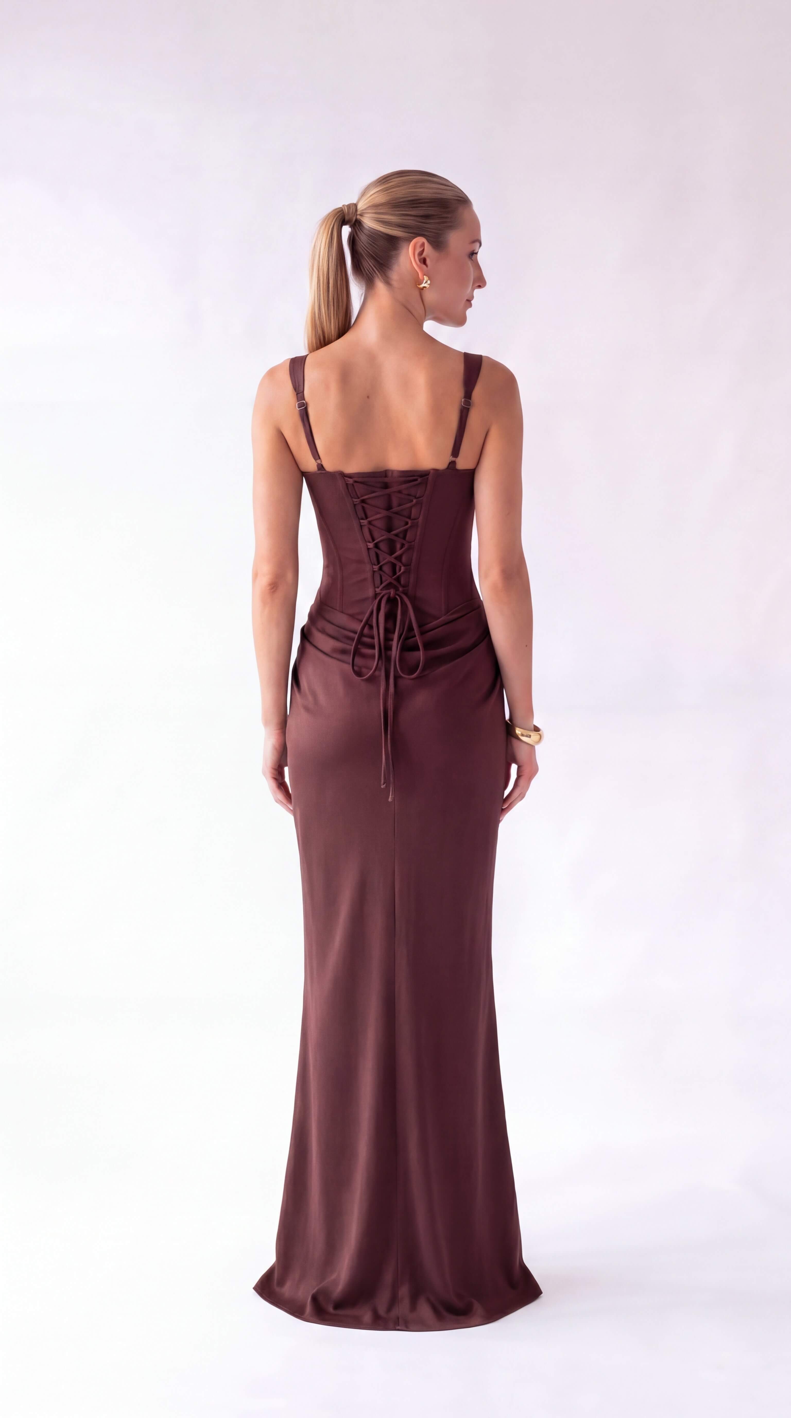 Women's Backless Maxi Dress Elegant Evening Wedding Guest Gown