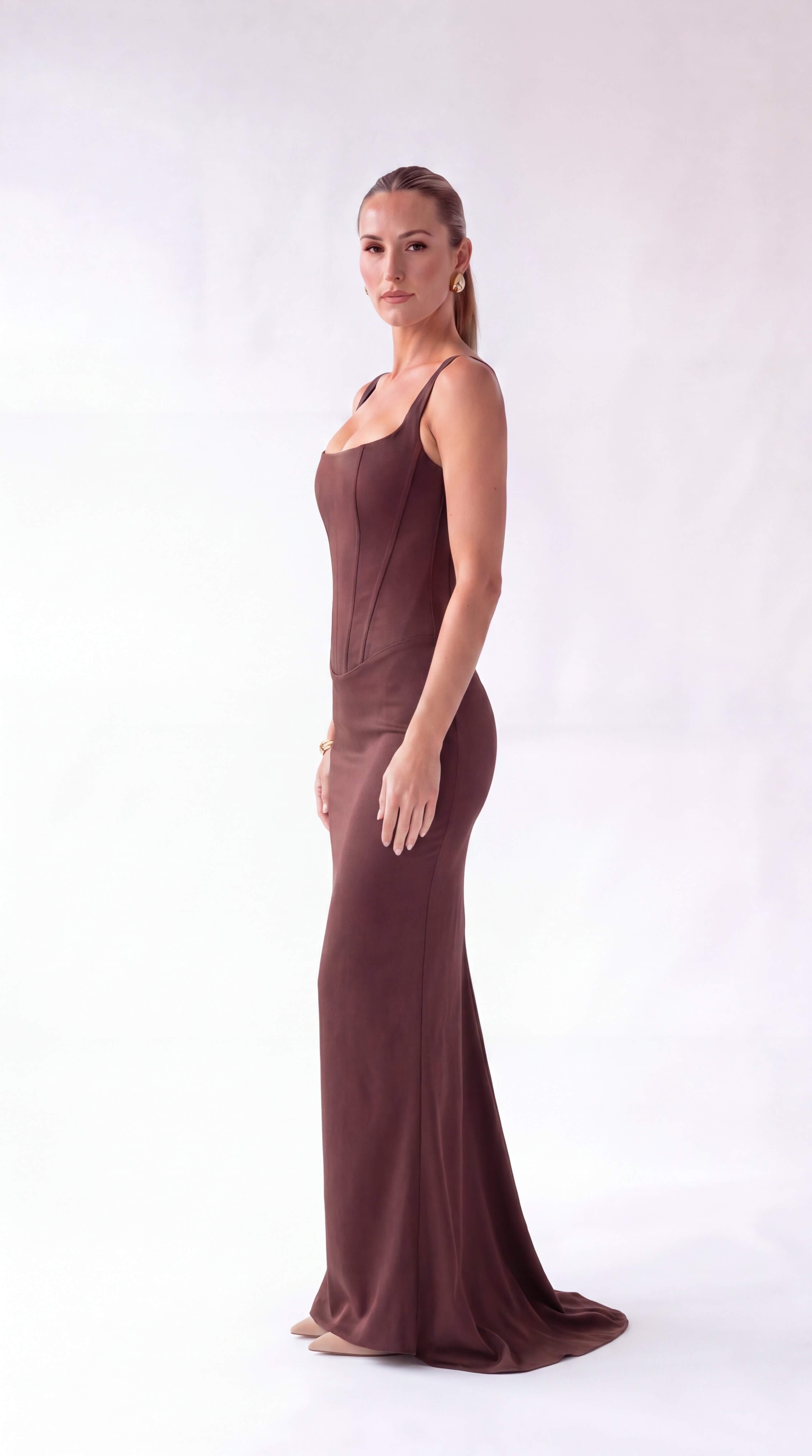 Women's Backless Maxi Dress Elegant Evening Wedding Guest Gown