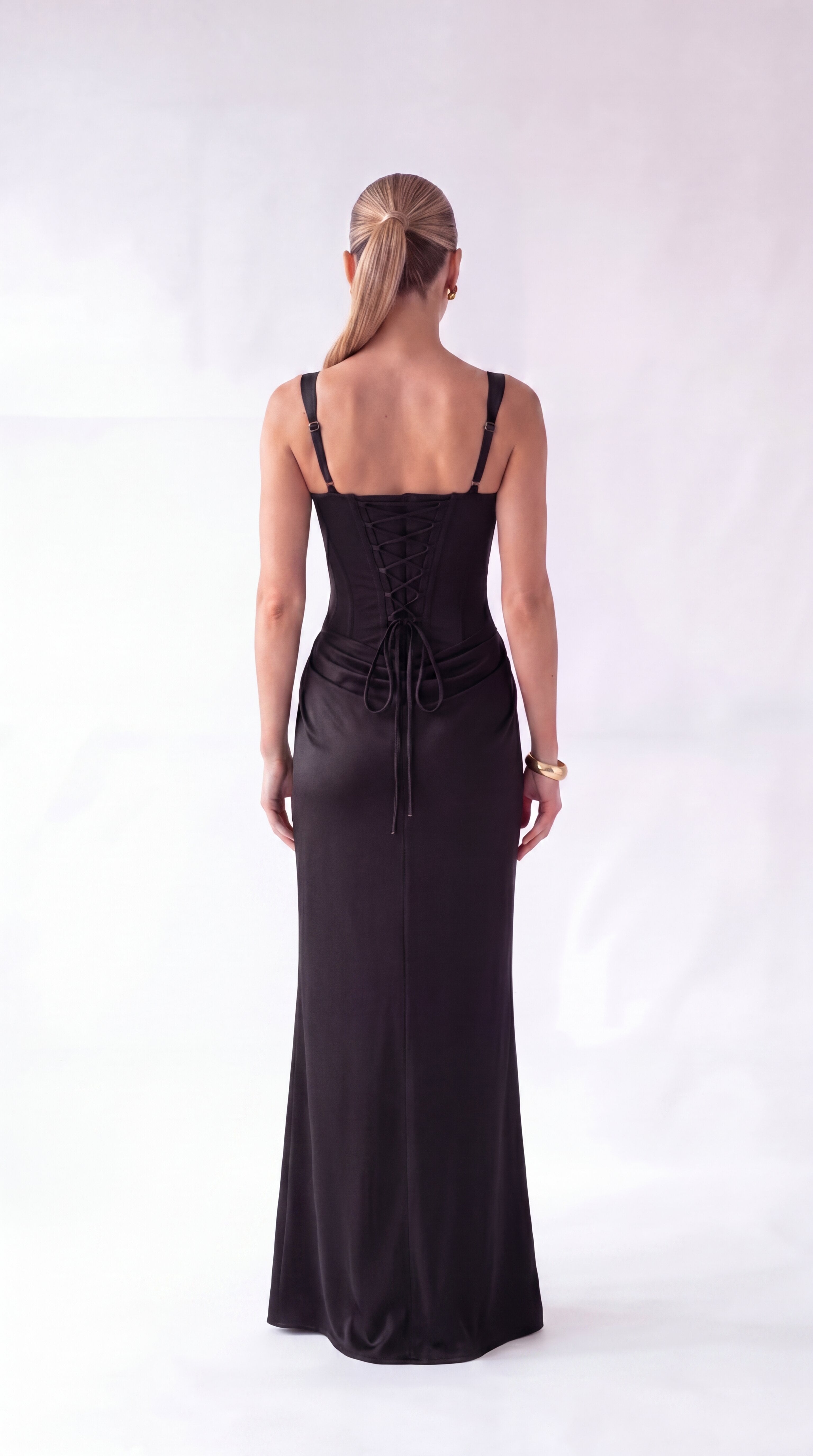 Women's Backless Maxi Dress Elegant Evening Wedding Guest Gown