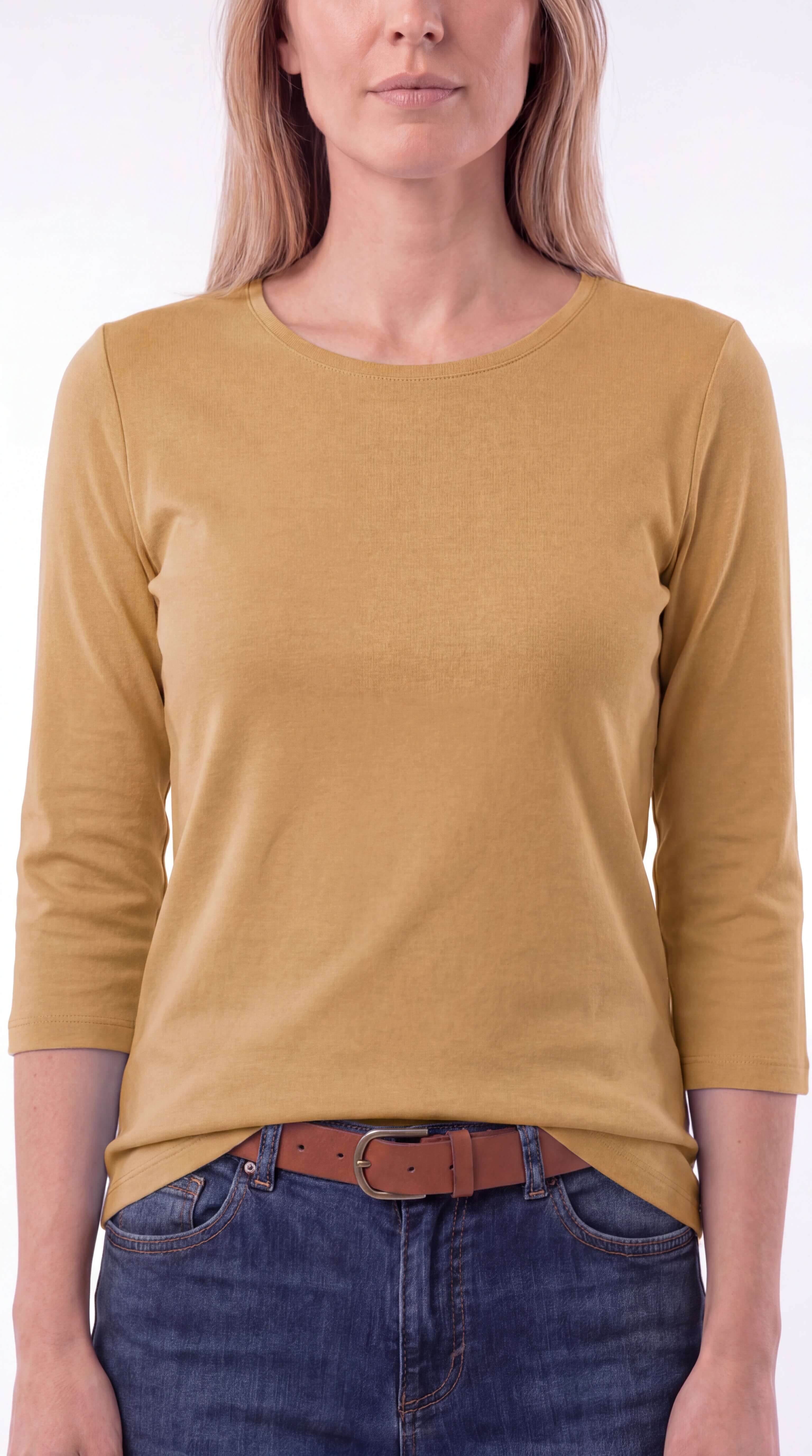 Women's Crew Neck 3/4 Sleeve Casual Layering Everyday Top