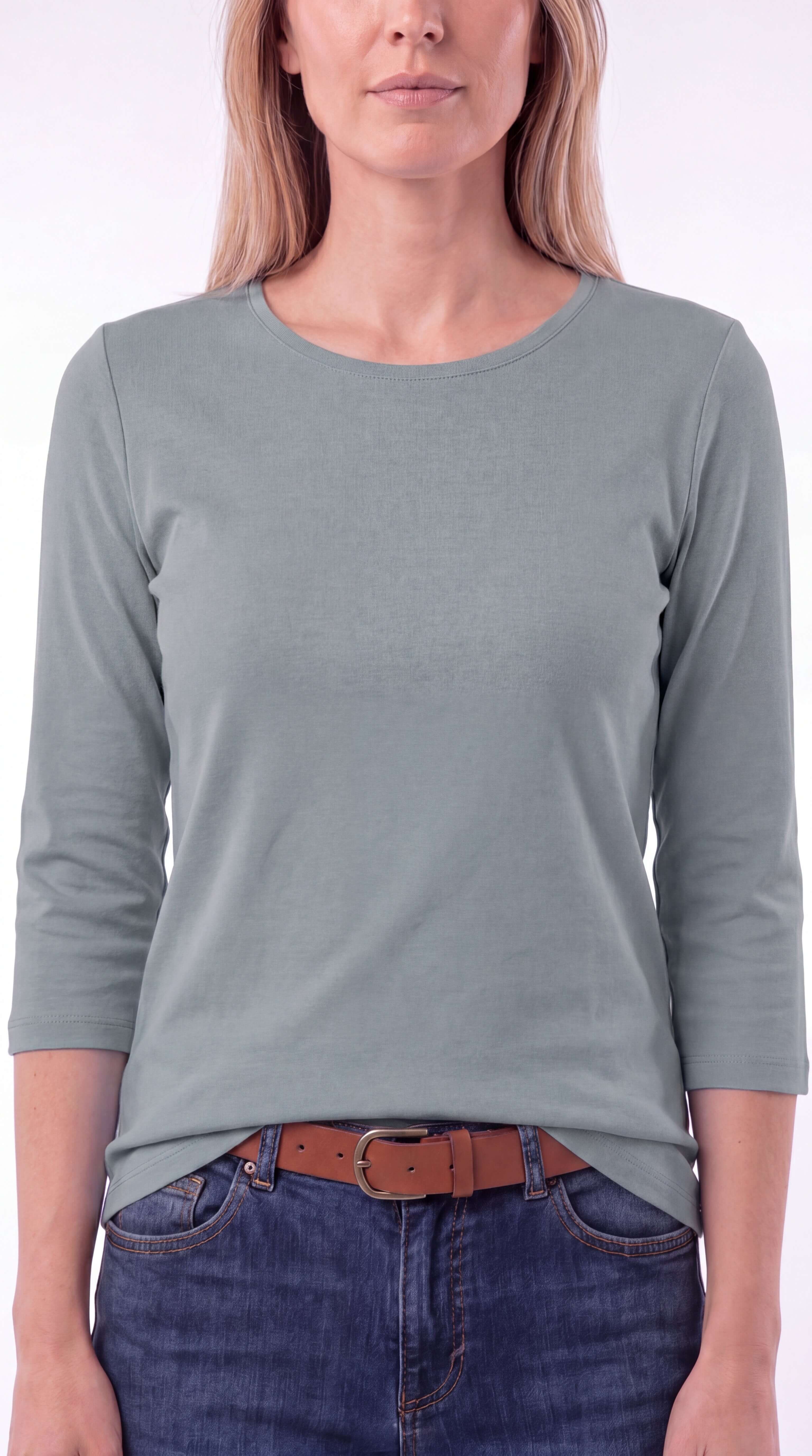 Women's Crew Neck 3/4 Sleeve Casual Layering Everyday Top