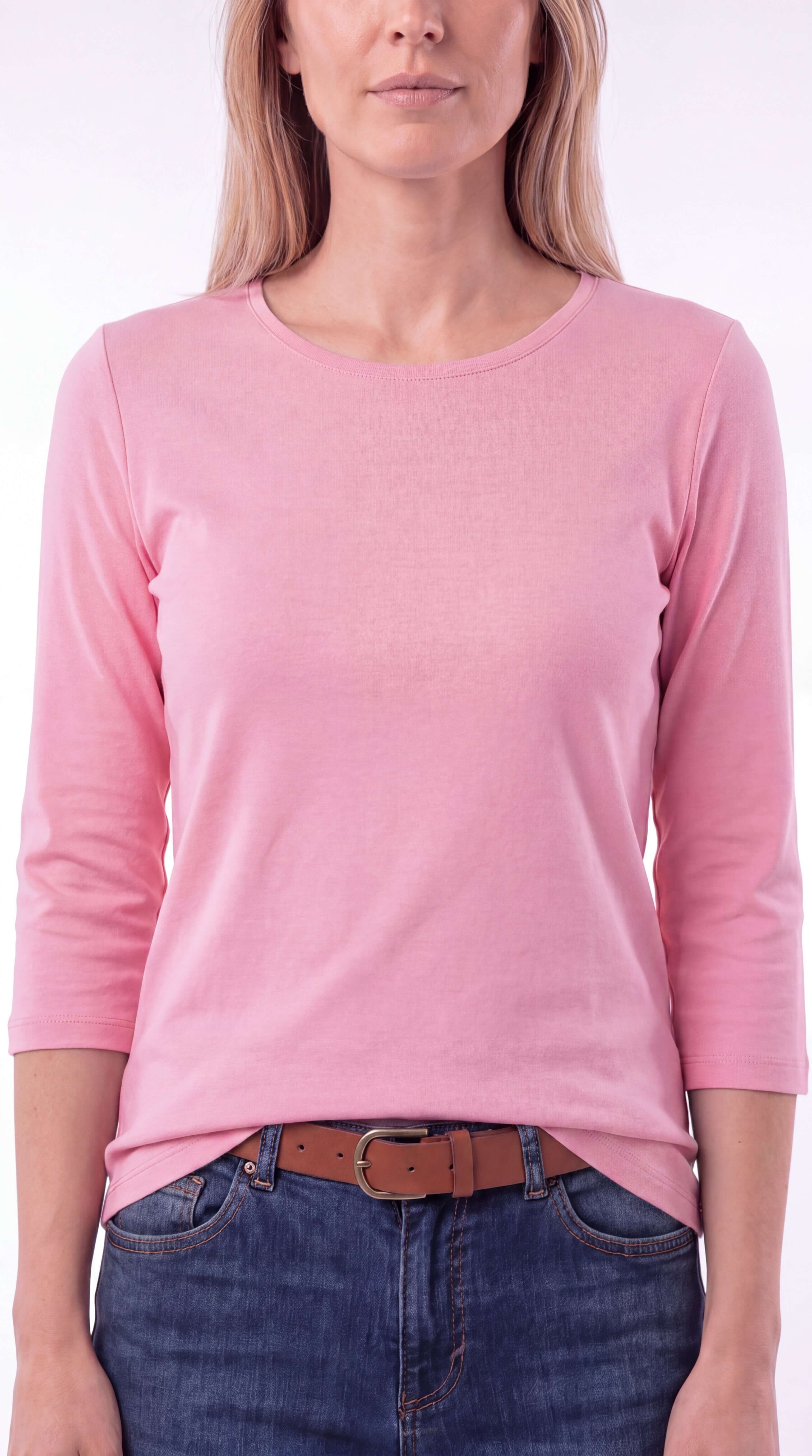 Women's Crew Neck 3/4 Sleeve Casual Layering Everyday Top