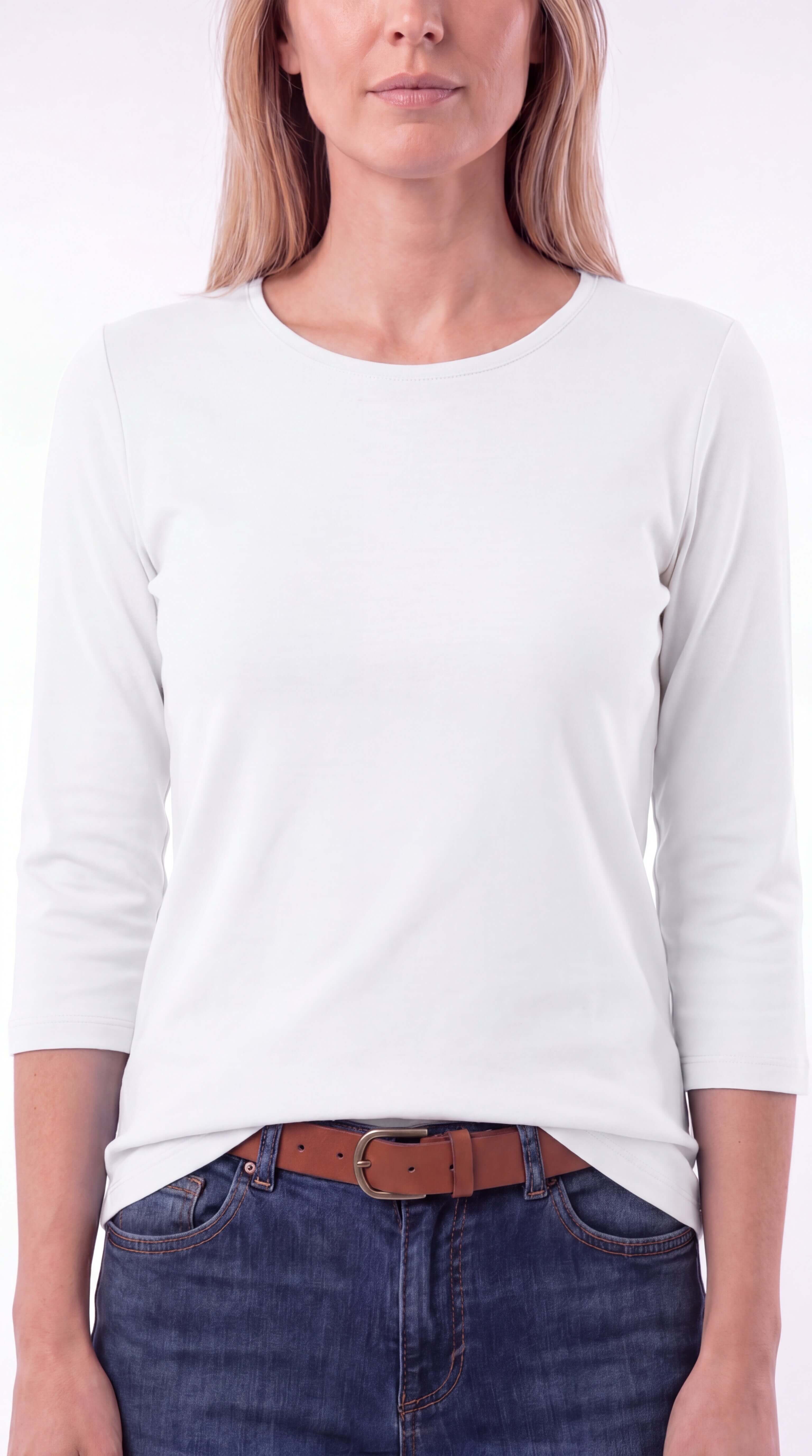 Women's Crew Neck 3/4 Sleeve Casual Layering Everyday Top
