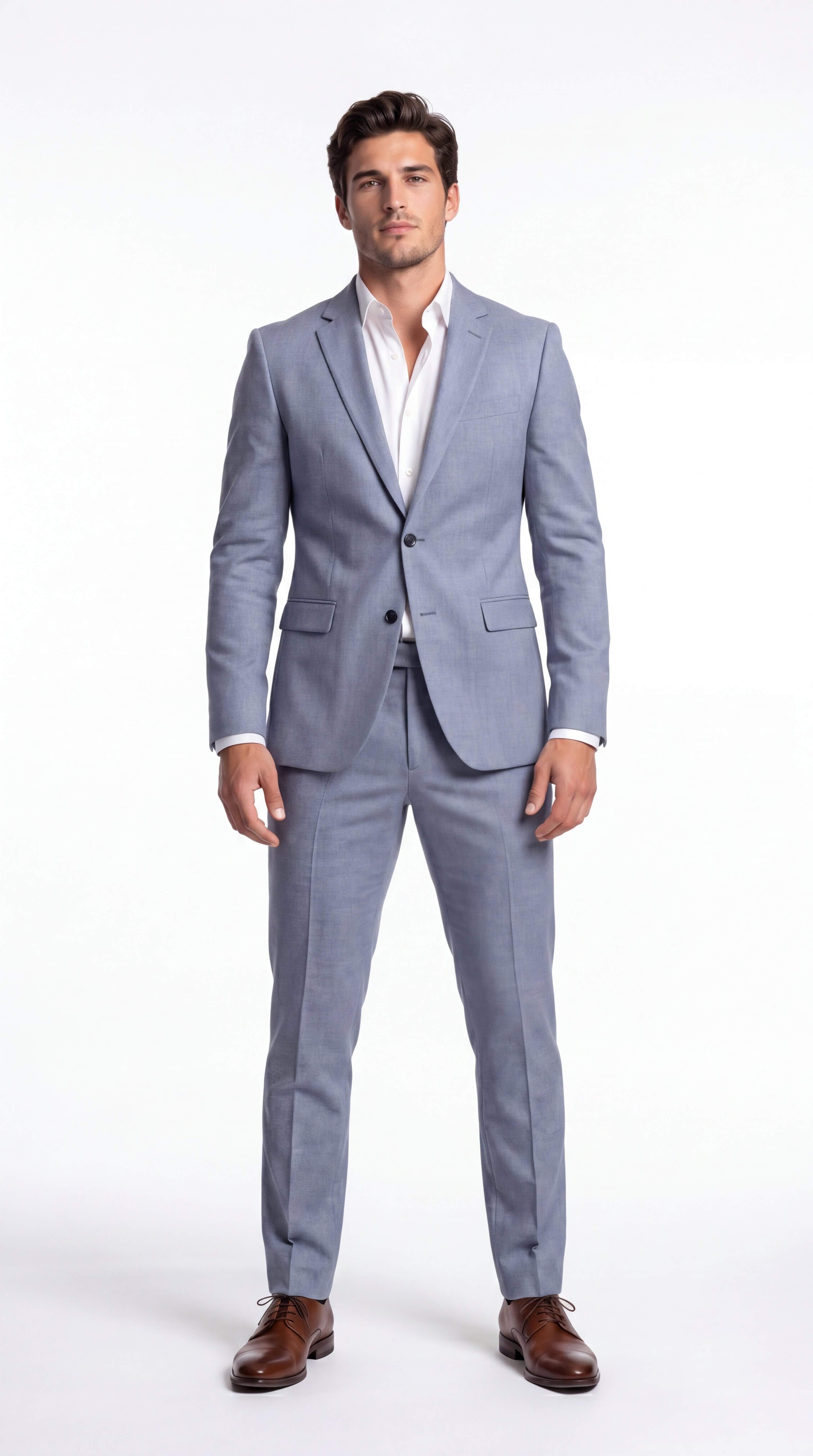 Men's Linen Suit Slim Fit Two Piece Summer Wedding Guest