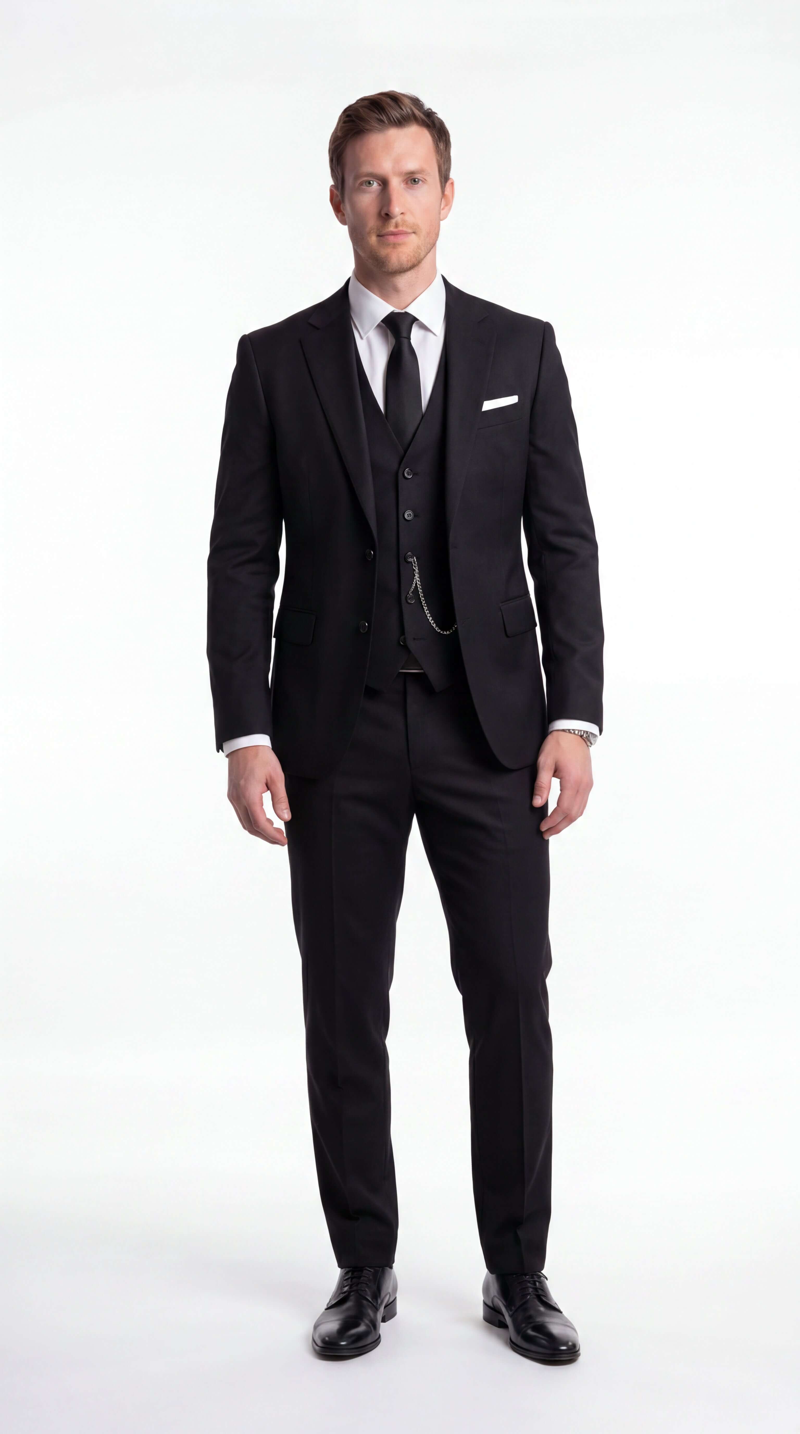 Men's Slim Fit Three Piece Suit Formal Wedding Business