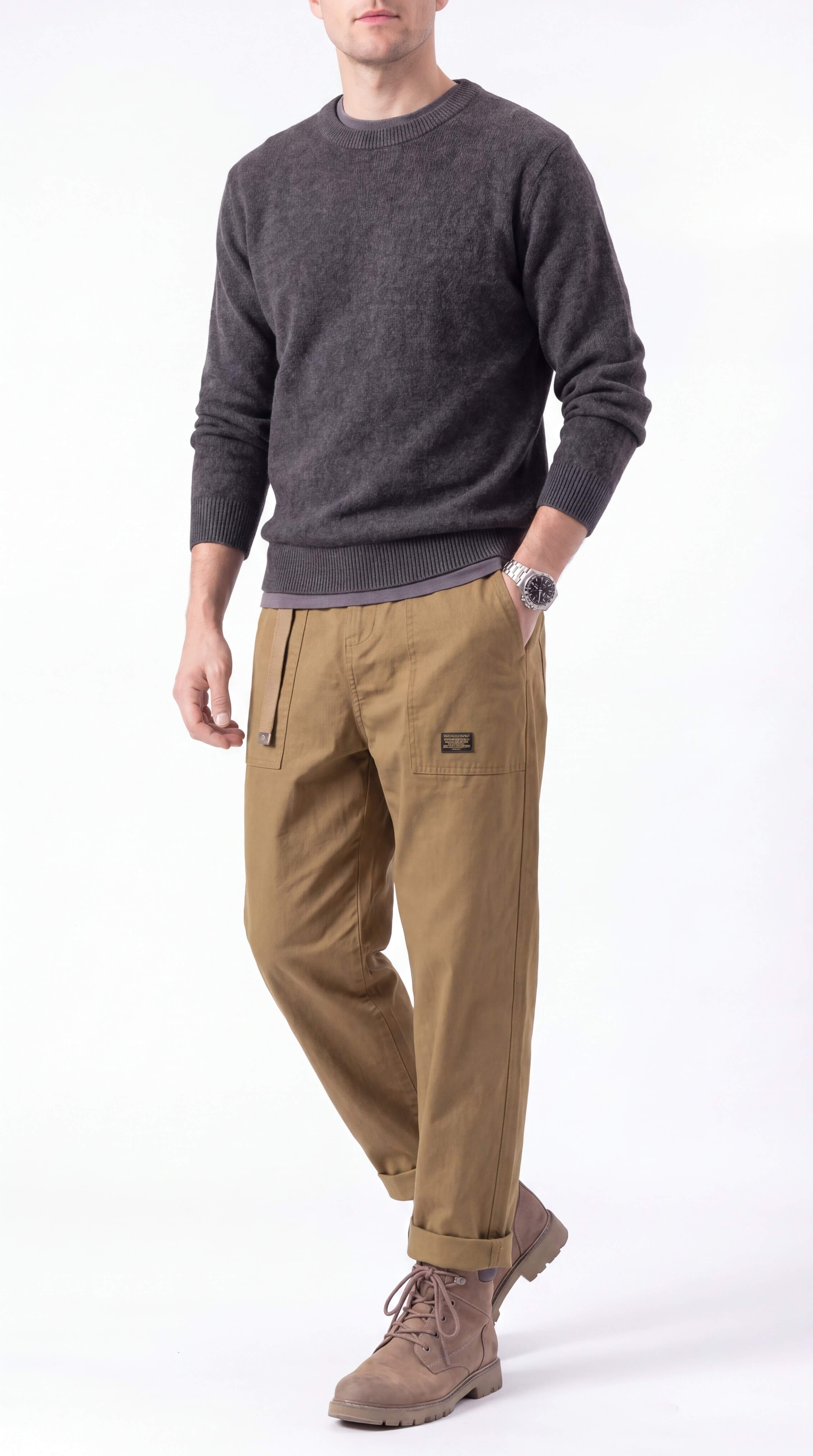 Men's Cargo Trousers Wide Leg Streetwear Relaxed Fit Pants