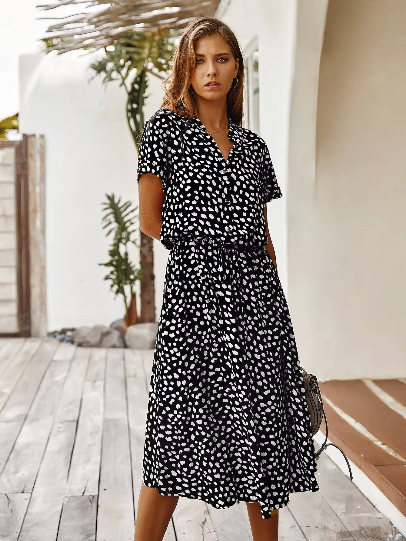 Womens Lightweight Comfortable Summer Midi Dress Breathable Soft Everyday Wear