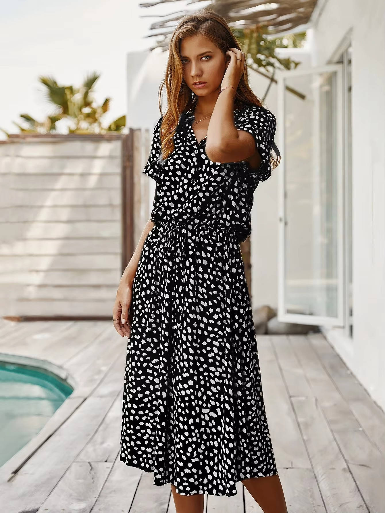 Womens Lightweight Comfortable Summer Midi Dress Breathable Soft Everyday Wear