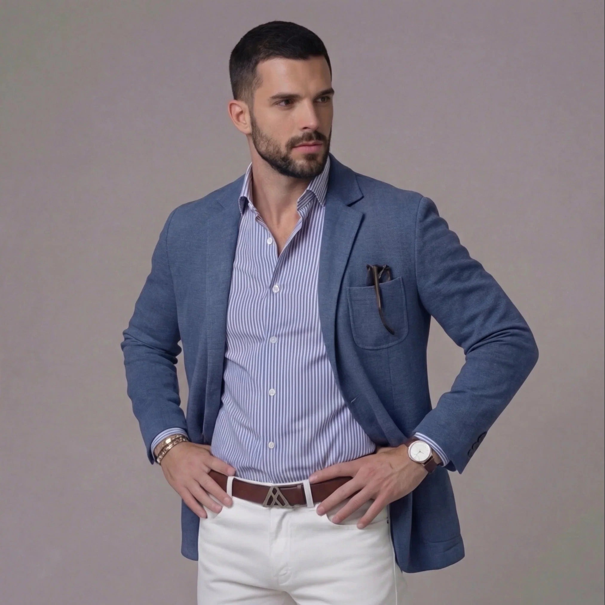 Men's Unstructured Linen Blazer Relaxed Fit Smart Casual Jacket