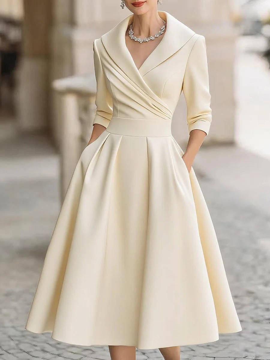 Women's Elegant Midi Dress for Casual Party Evening Wear