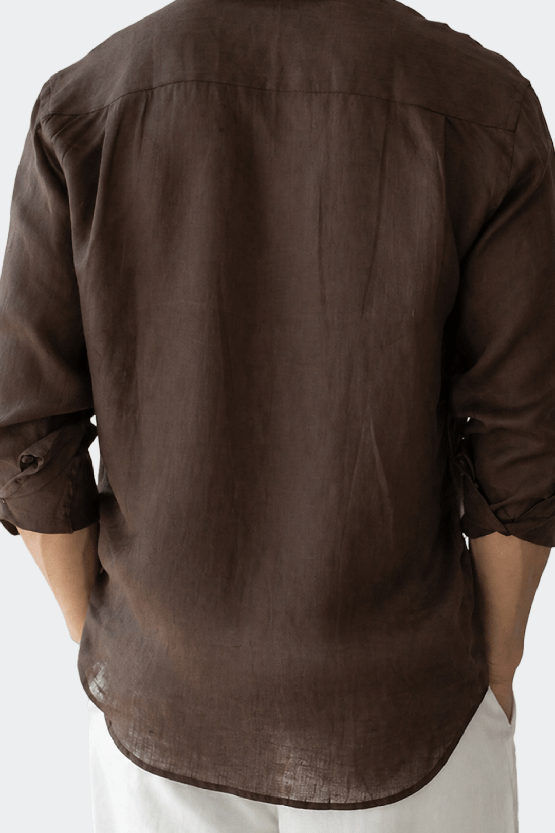 Men's Pure Linen Spread Collar Shirt Relaxed Fit Summer
