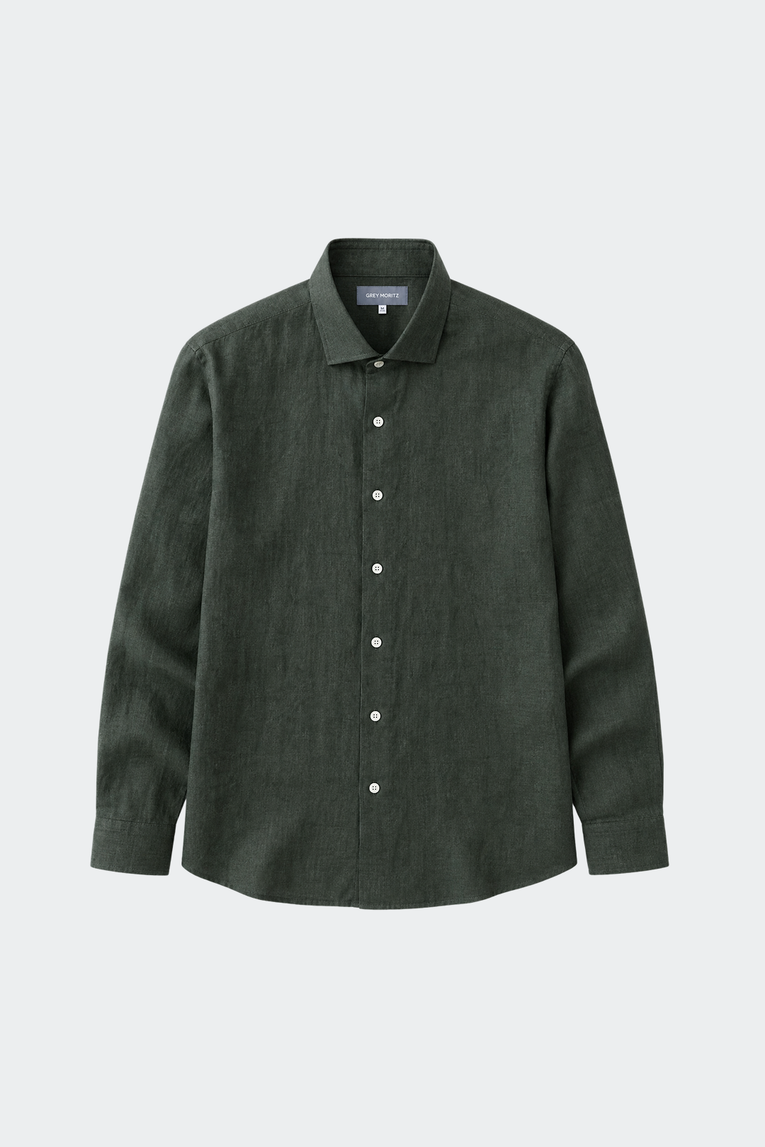 Men's Pure Linen Spread Collar Shirt Relaxed Fit Summer