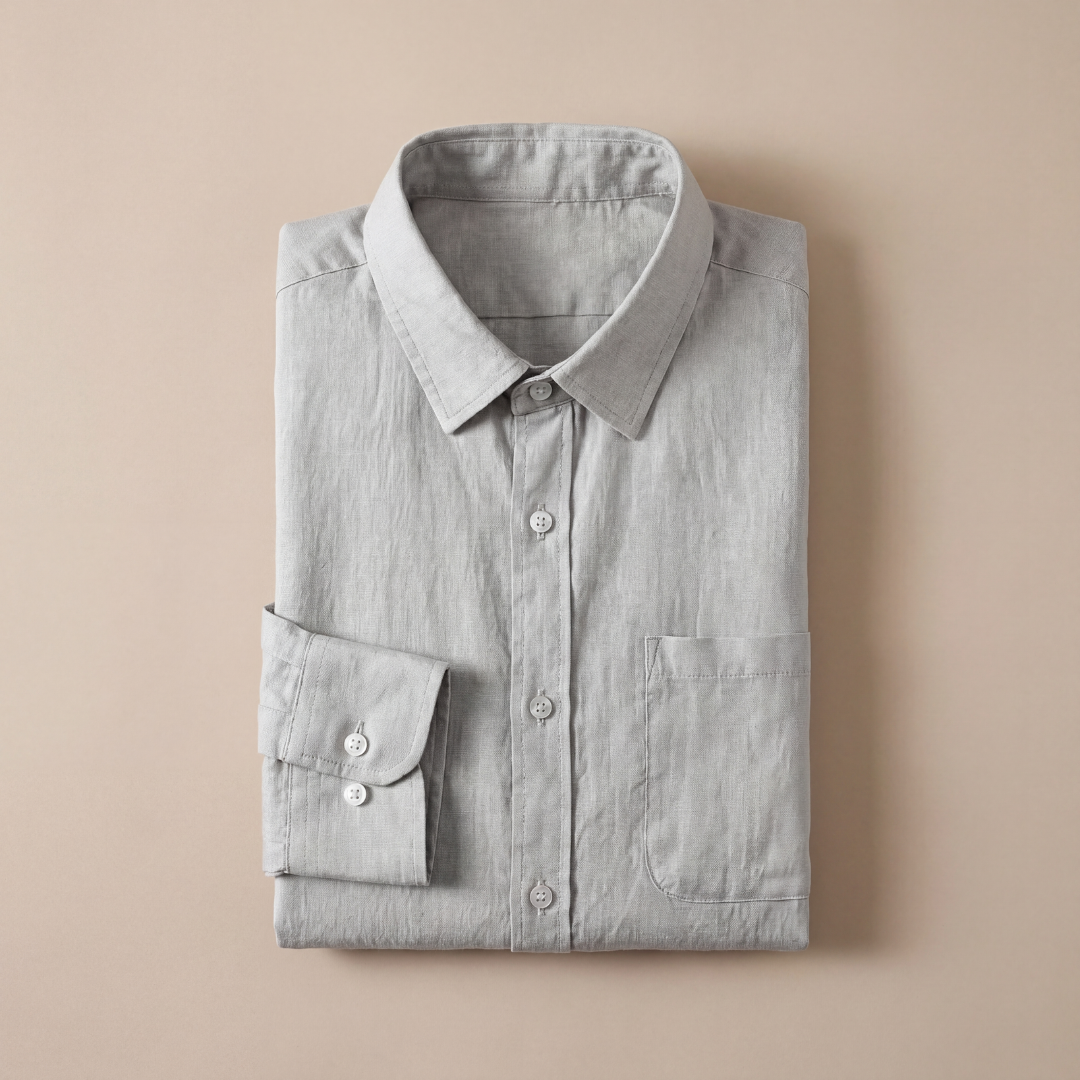 Men's Long Sleeve Linen Shirt Casual Relaxed Fit Summer