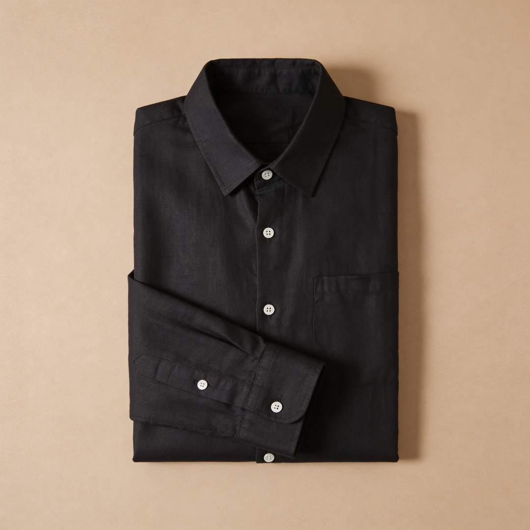 Men's Long Sleeve Linen Shirt Casual Relaxed Fit Summer