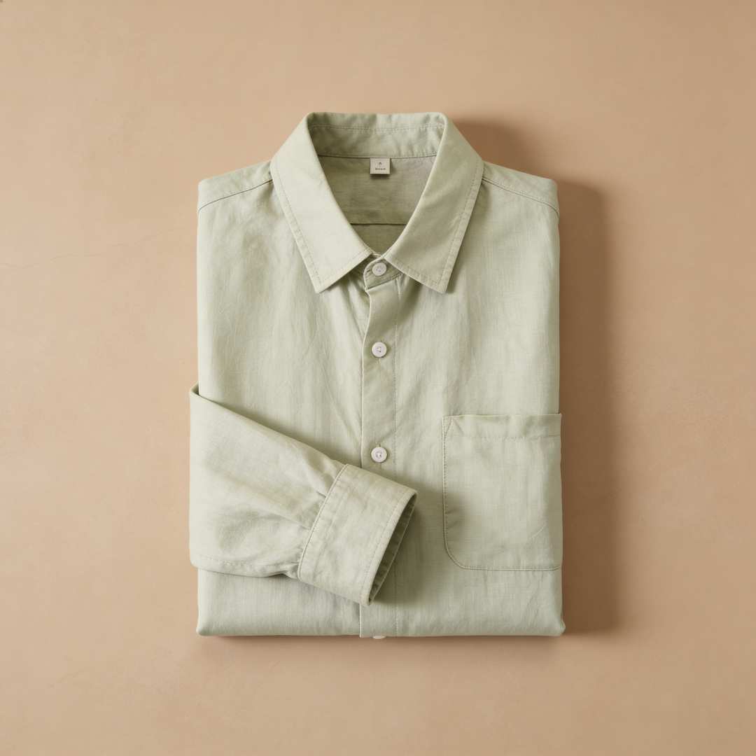 Men's Long Sleeve Linen Shirt Casual Relaxed Fit Summer