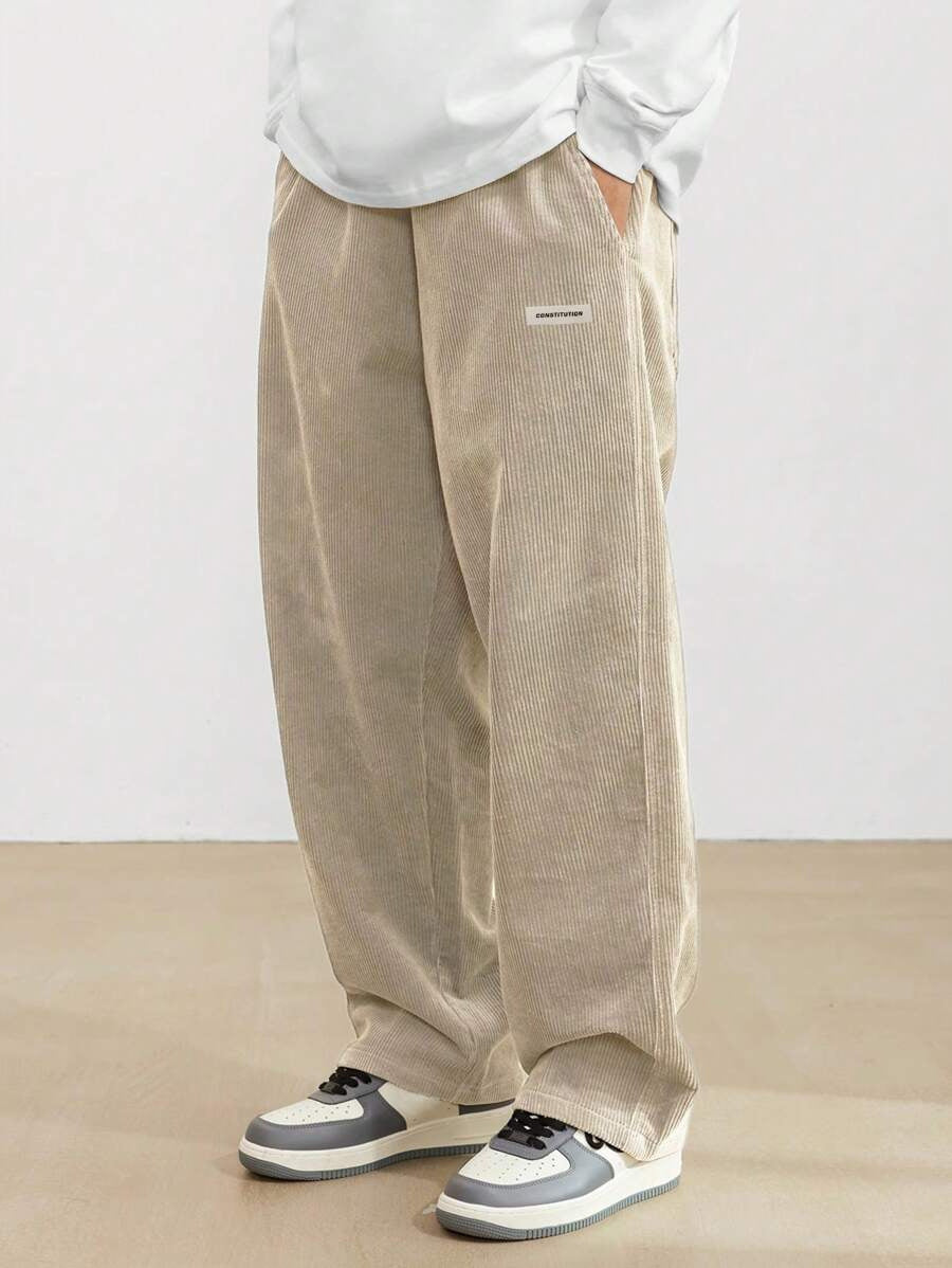 Men's Baggy Wide-Leg Pants with Adjustable Drawstring Waist