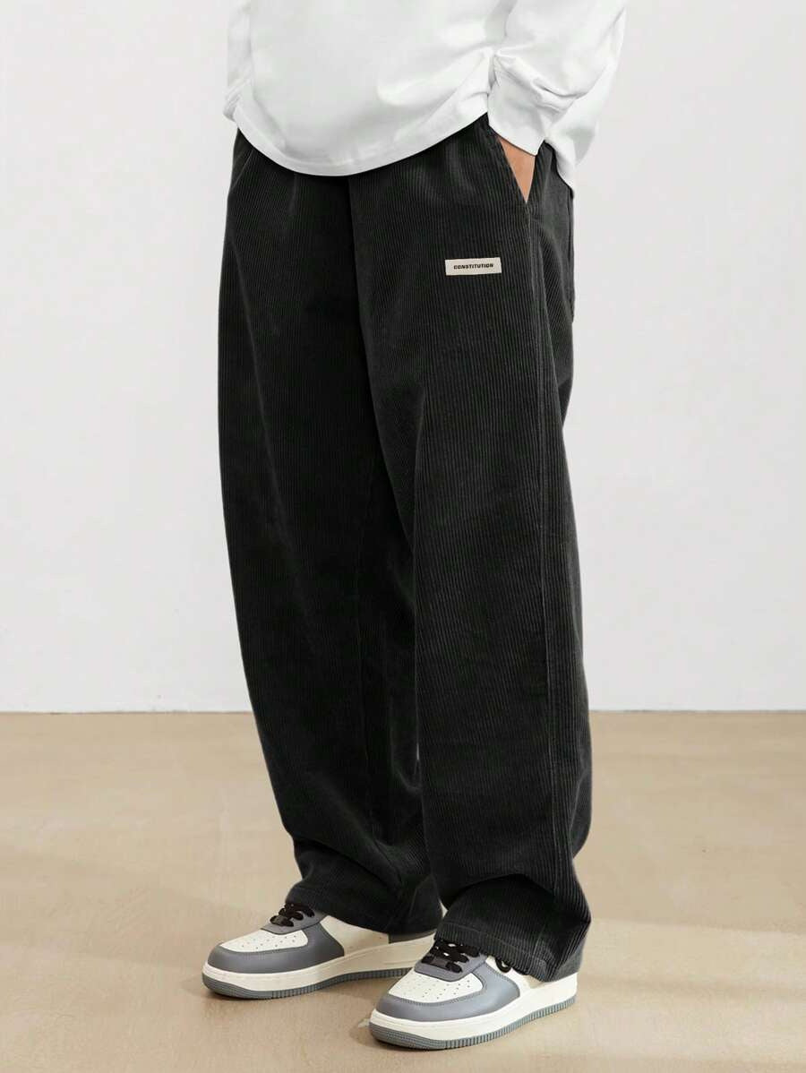 Men's Baggy Wide-Leg Pants with Adjustable Drawstring Waist