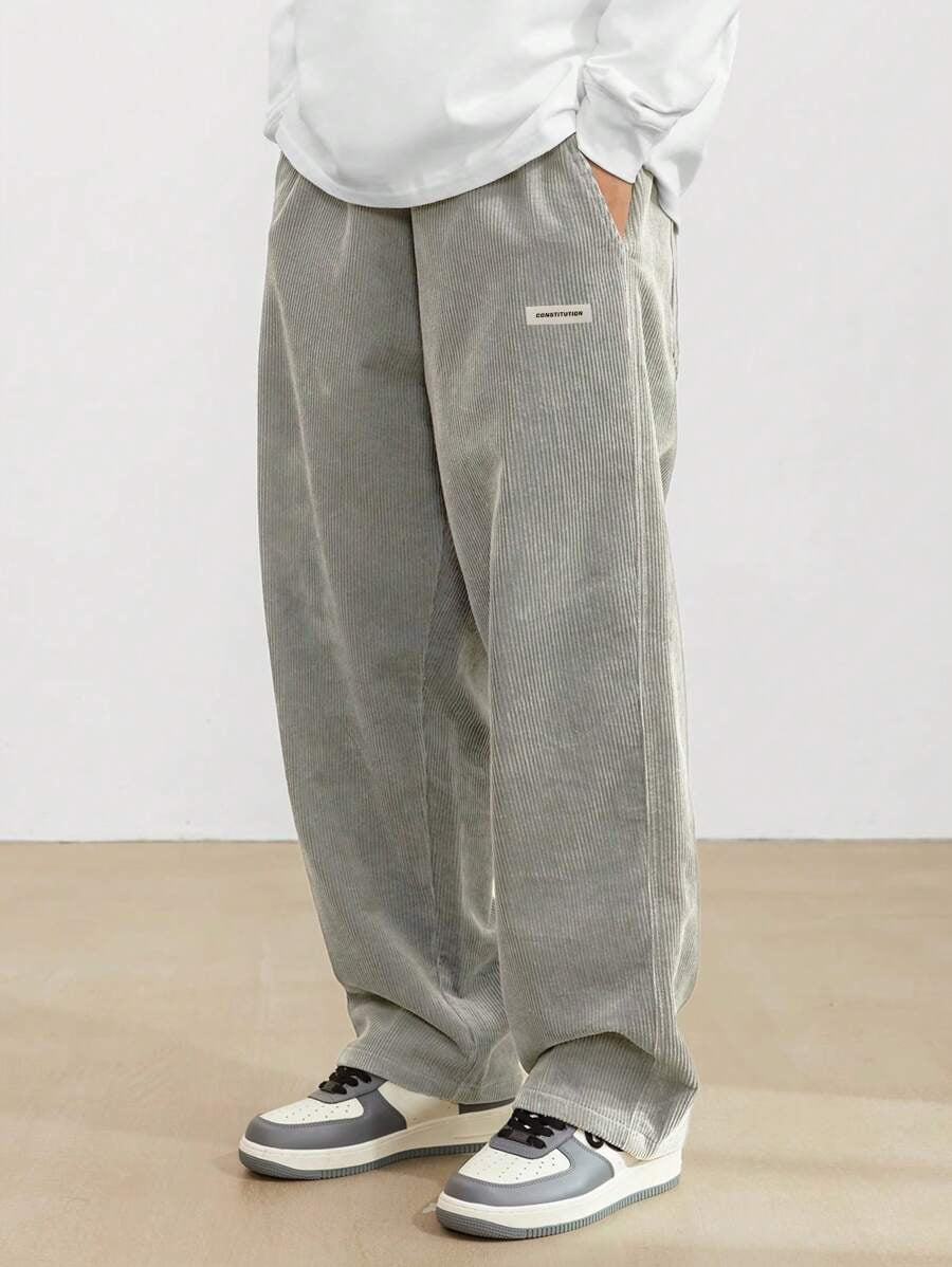 Men's Baggy Wide-Leg Pants with Adjustable Drawstring Waist