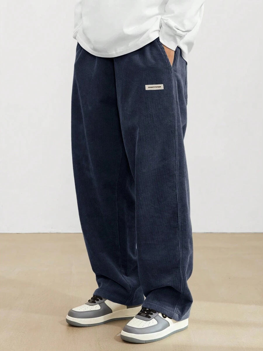 Men's Baggy Wide-Leg Pants with Adjustable Drawstring Waist