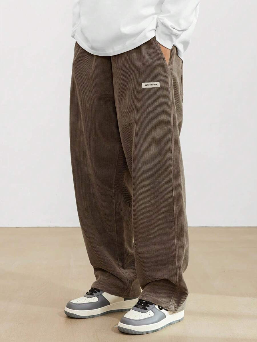 Men's Baggy Wide-Leg Pants with Adjustable Drawstring Waist