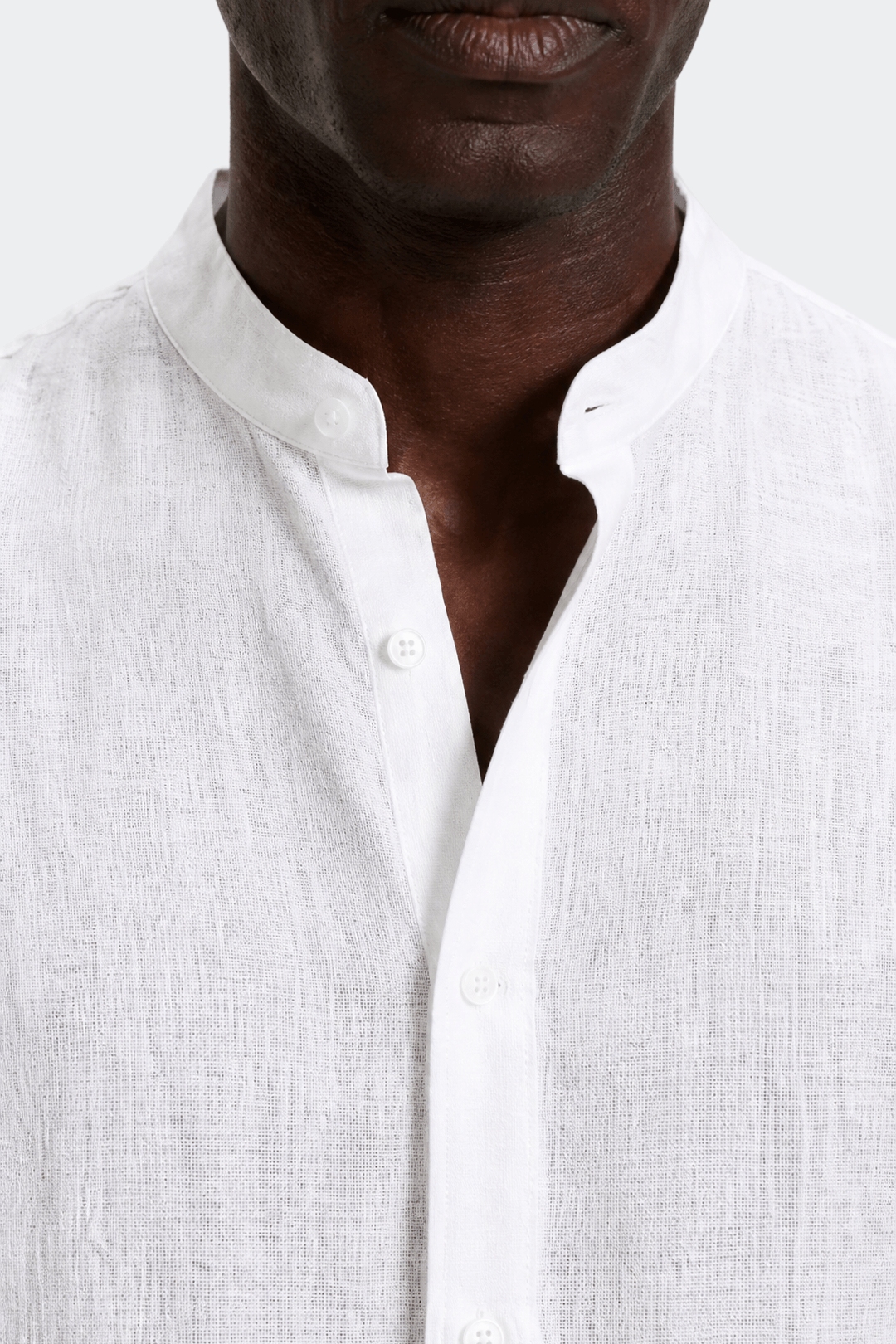 Men's Band Collar Linen Shirt Casual Summer Relaxed Elegant Fit