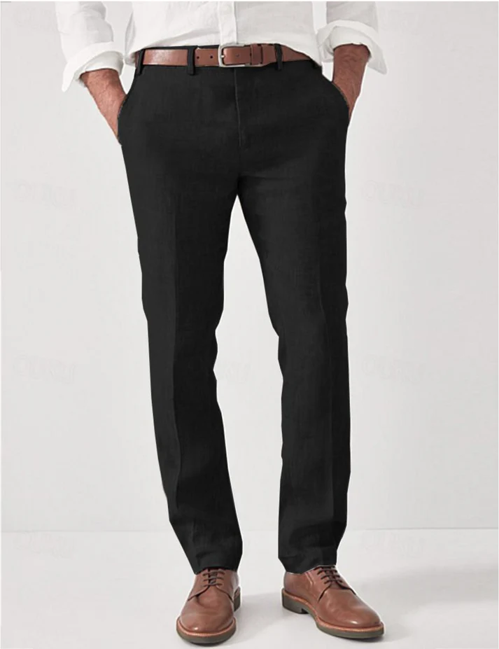 Men's Breathable Regular Fit Casual Pants Lightweight Summer Style
