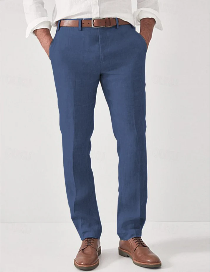 Men's Breathable Regular Fit Casual Pants Lightweight Summer Style