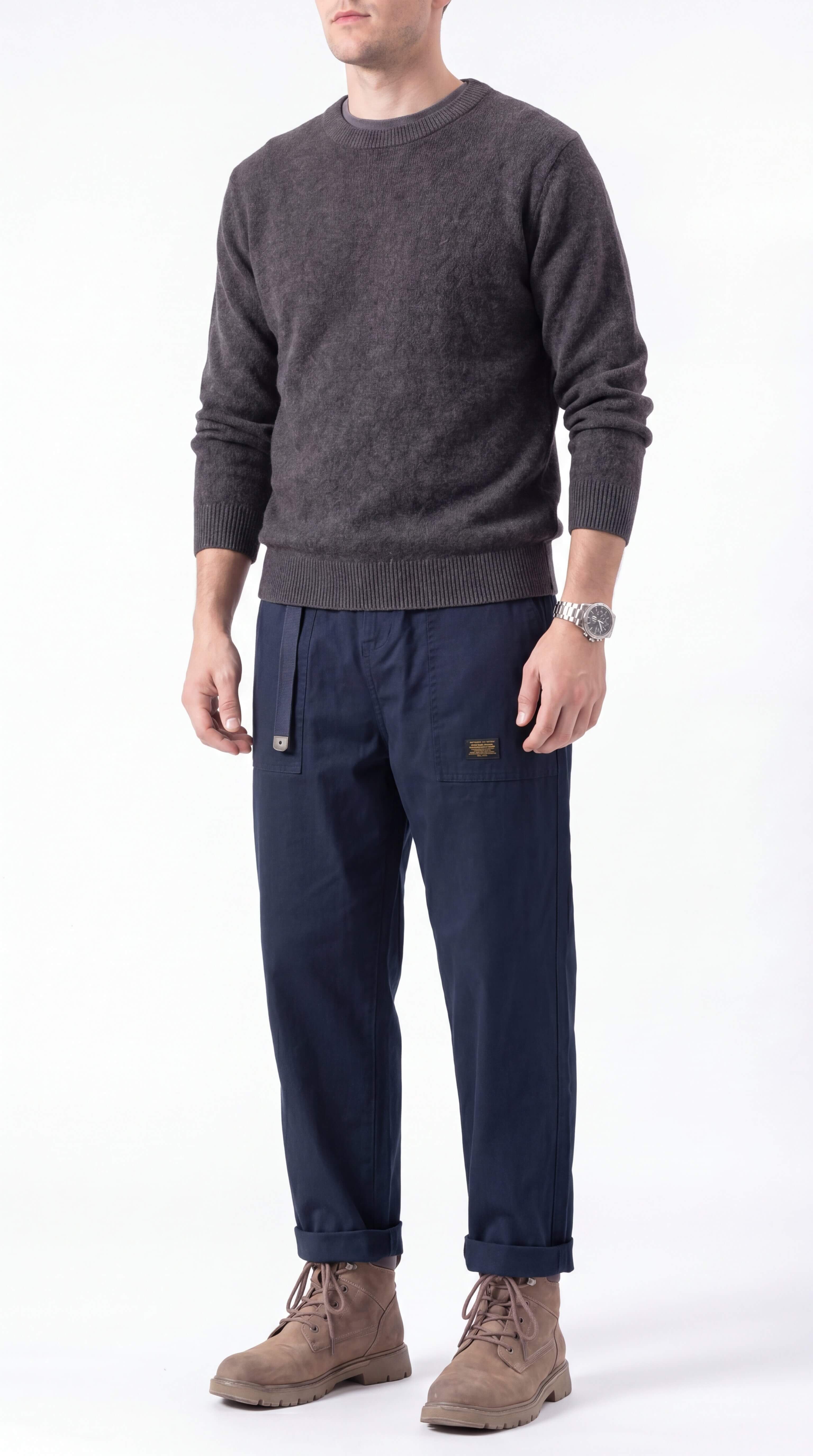 Men's Cargo Trousers Wide Leg Streetwear Relaxed Fit Pants - 5