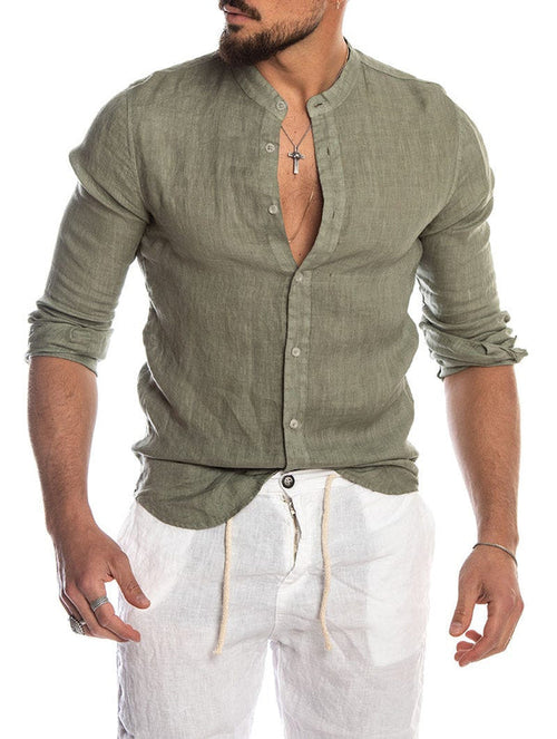 Men's Classic Collar Casual Summer Shirt Regular Fit Button Up