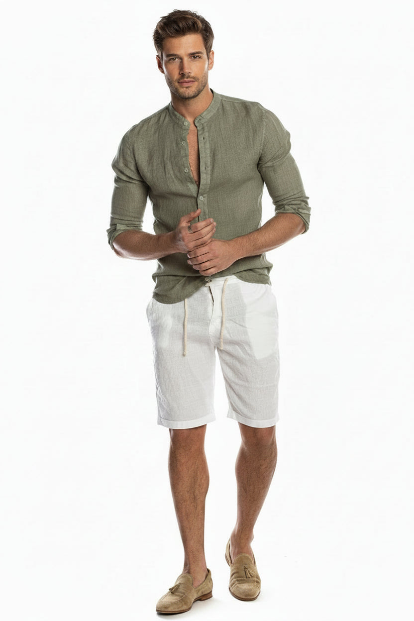 Men's Classic Collar Casual Summer Shirt Regular Fit Button Up
