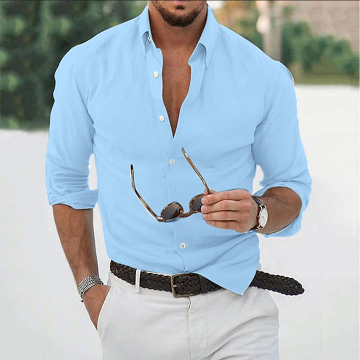 Men's Classic Long Sleeve Casual Formal Button-Down Shirt