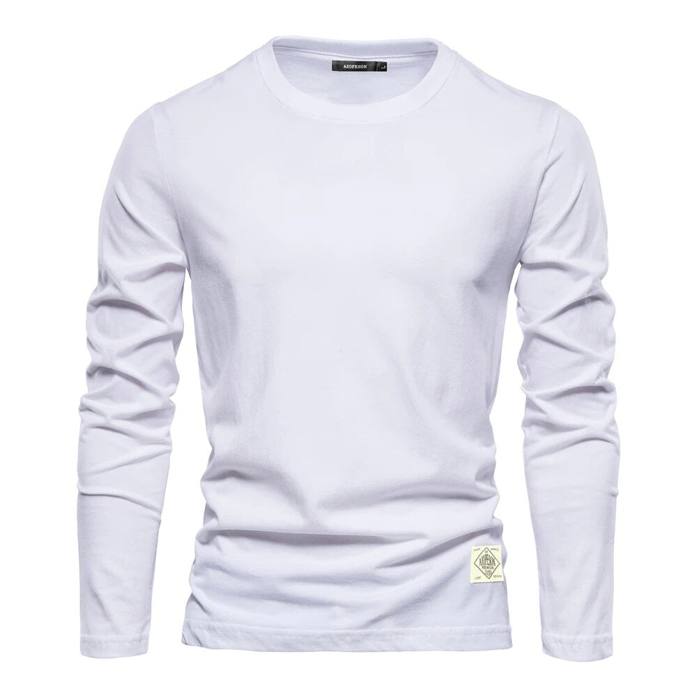 Men's Classic Long-Sleeve T-Shirt Lightweight Breathable Everyday Essential
