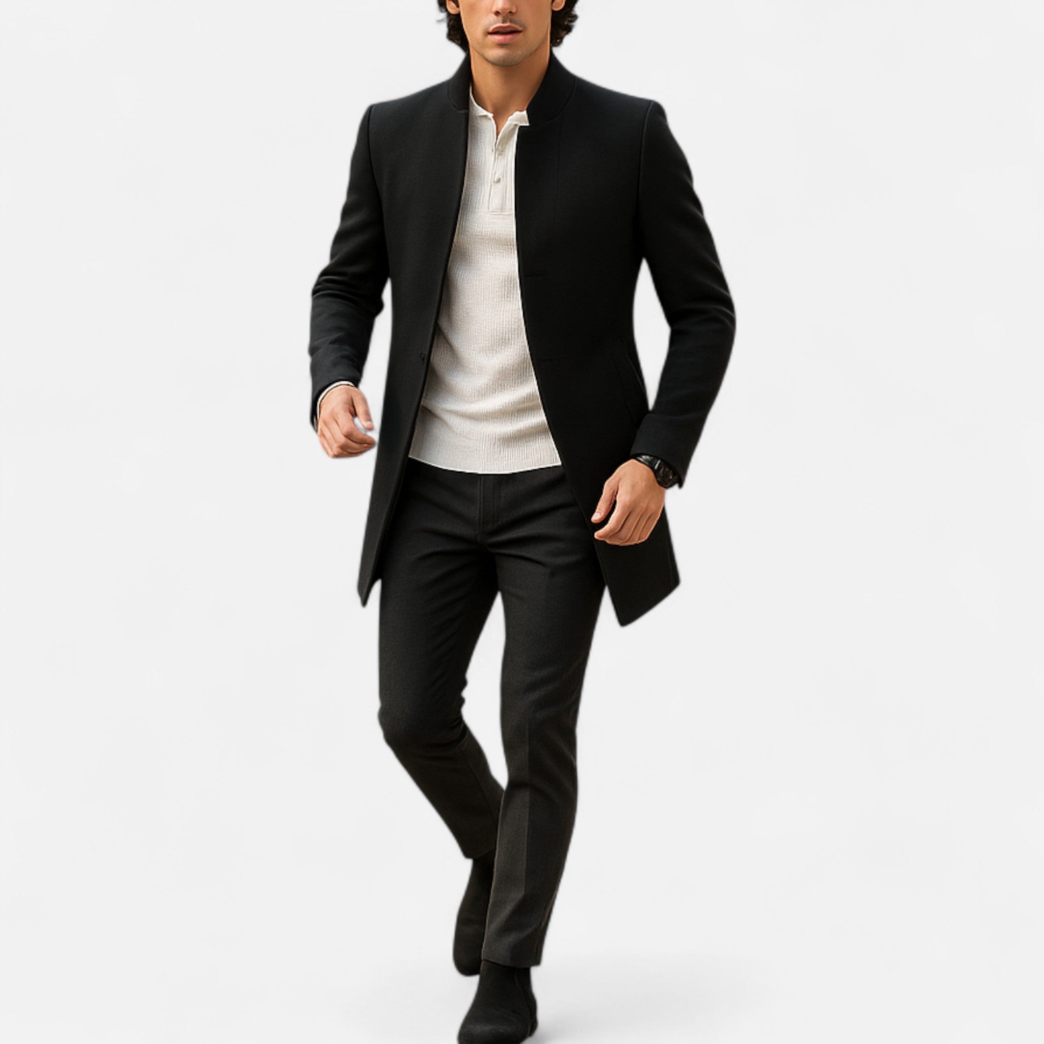 Men's Classic Wool Overcoat Timeless Smart Casual Winter Coat
