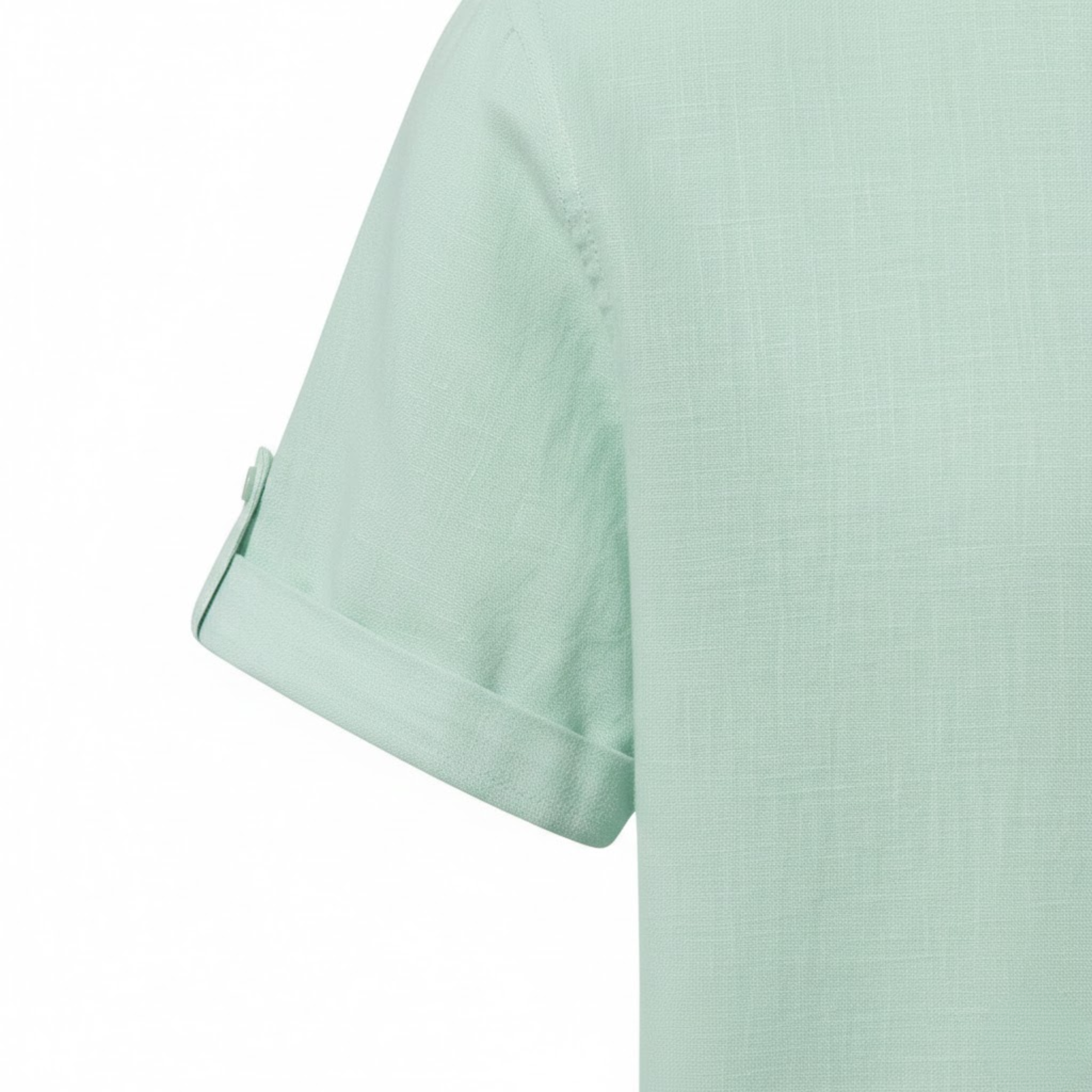 Men's Cotton Linen Henley Shirt Short-Sleeve Breathable Casual Top
