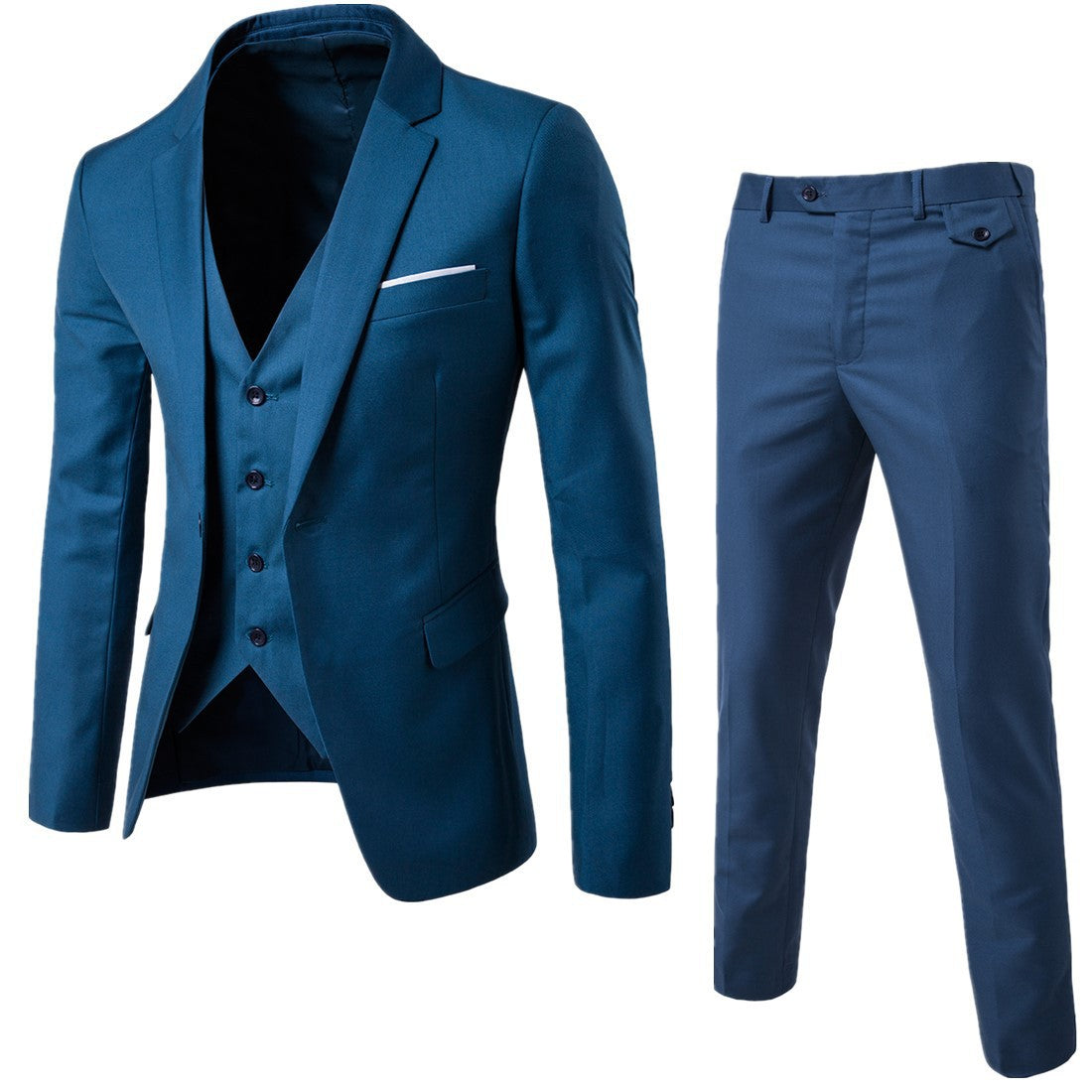 Men's Elegant Two-Piece Suit Slim Fit Formal Wedding Multi-Colour