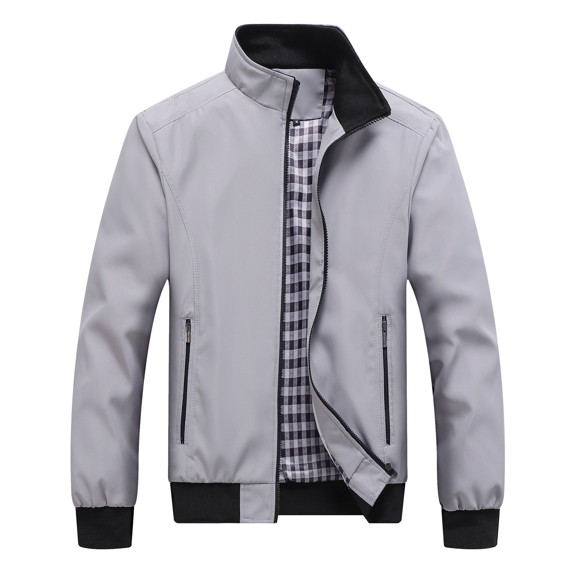 Men's Lightweight Transition Jacket Stand Collar Easy Wear Casual