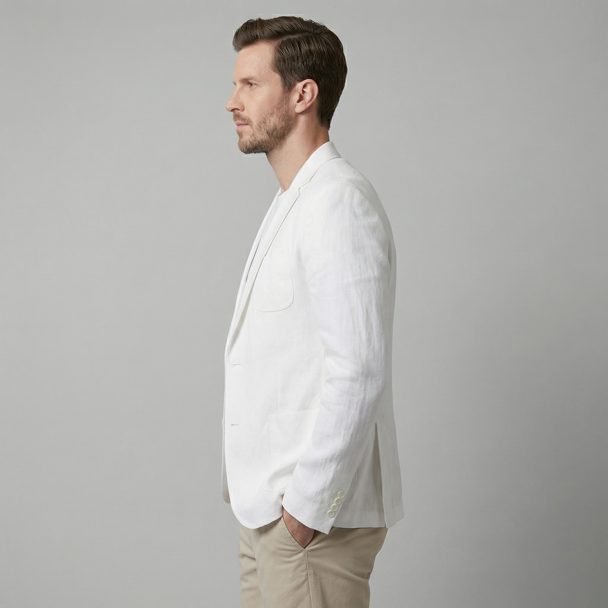 Men's Linen Blazer Jacket Breathable Relaxed Summer Smart Casual